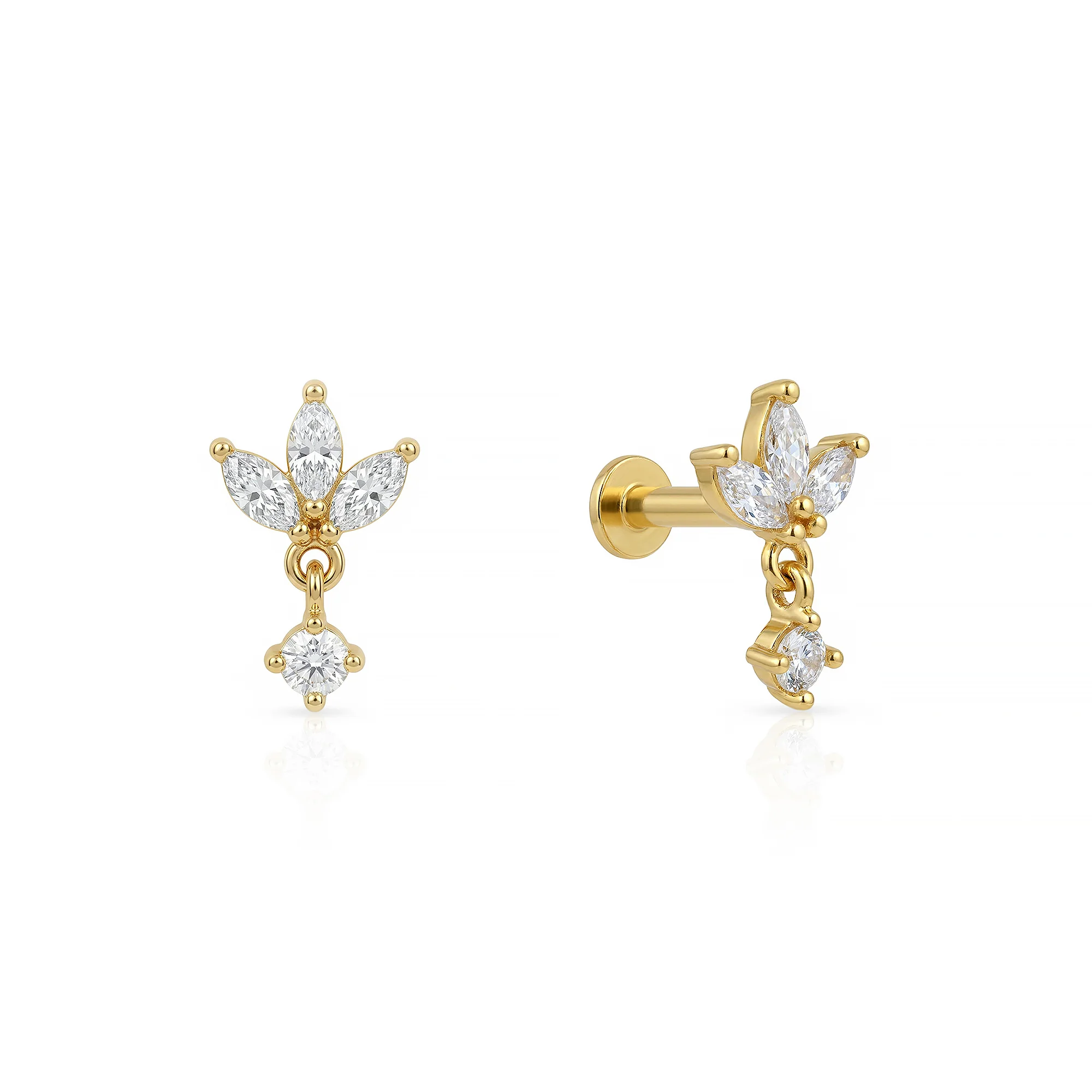 Marquise Bloom Nose Pin - Image 6