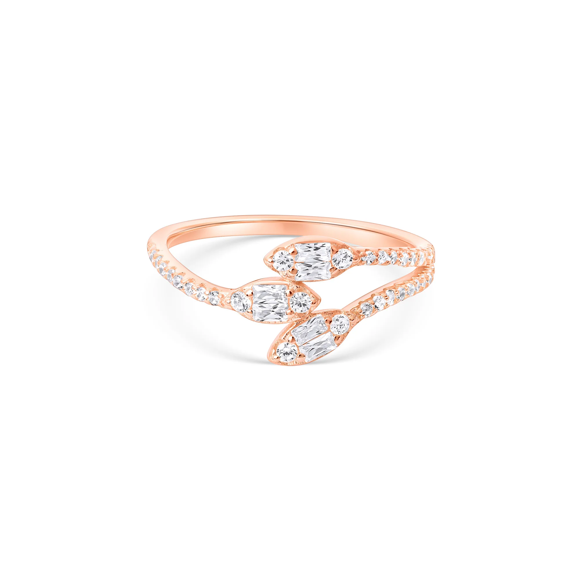 Marquise Leaf Trio Split Ring - Image 2