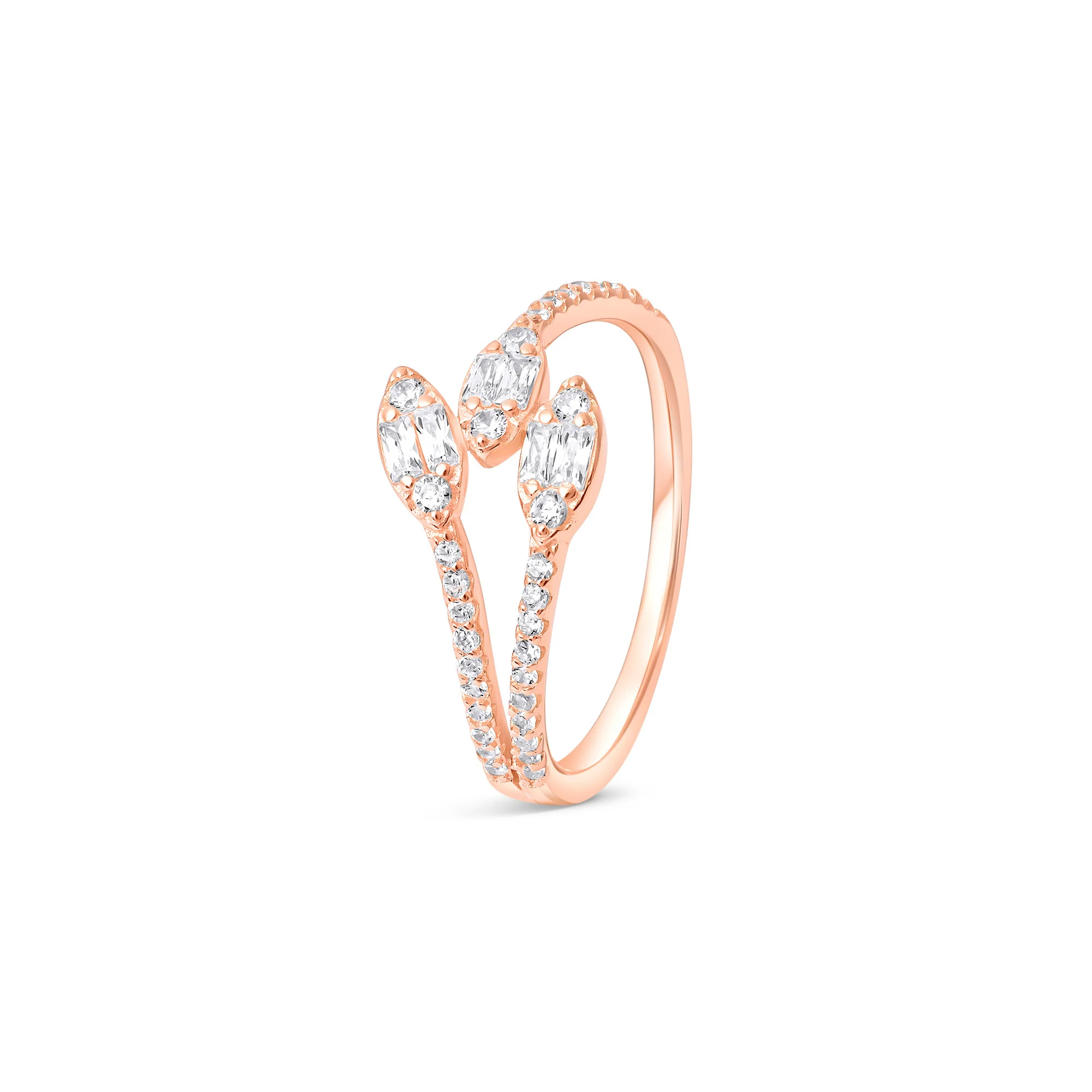 Marquise Leaf Trio Split Ring - Image 3