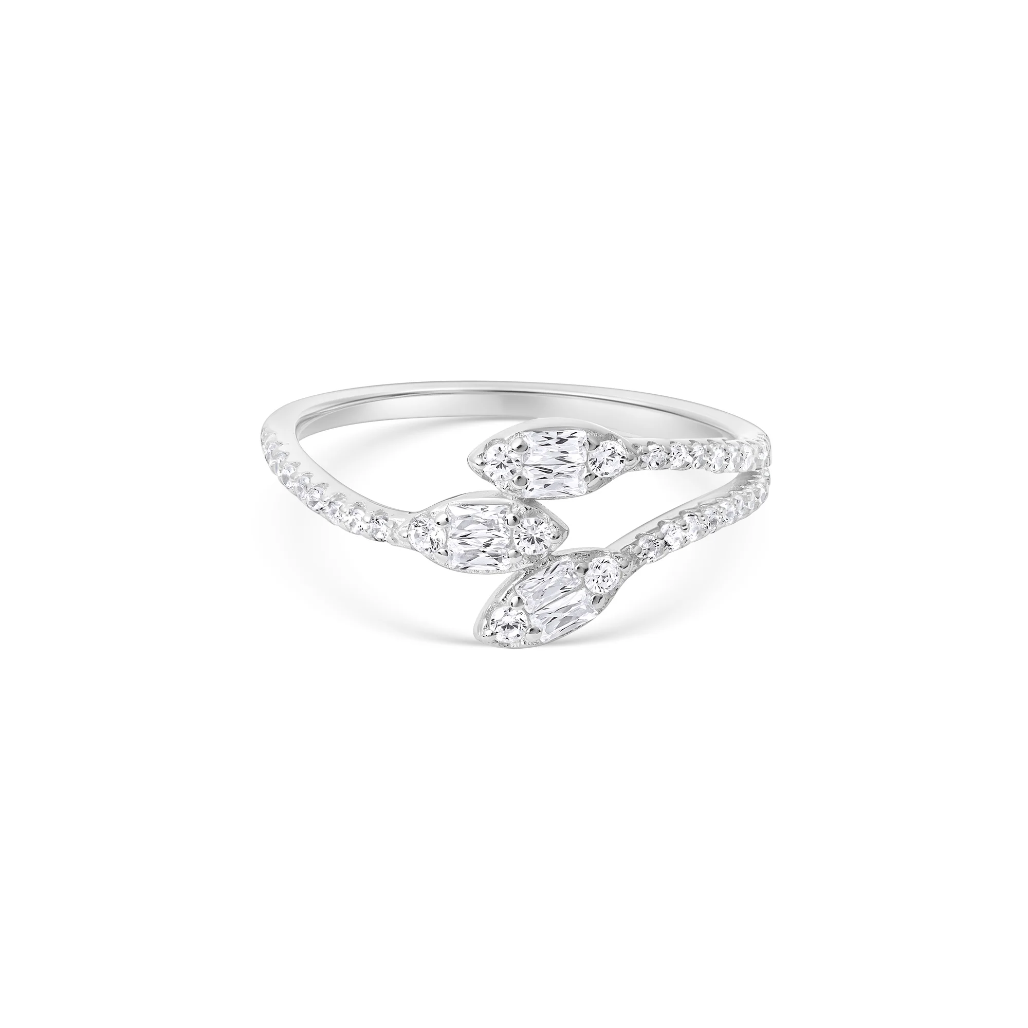Marquise Leaf Trio Split Ring - Image 7