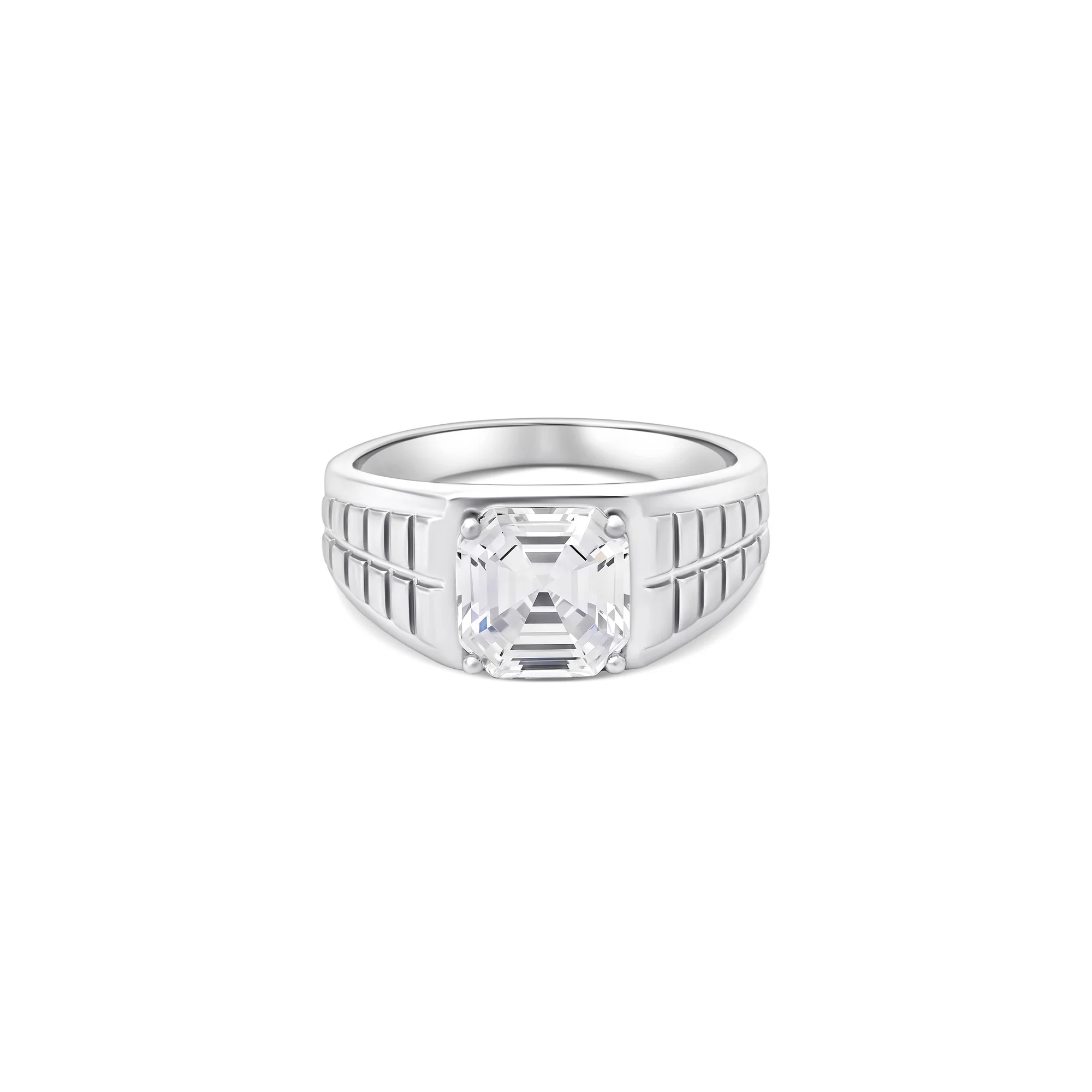 Matrix Cut Silver Ring - Image 3