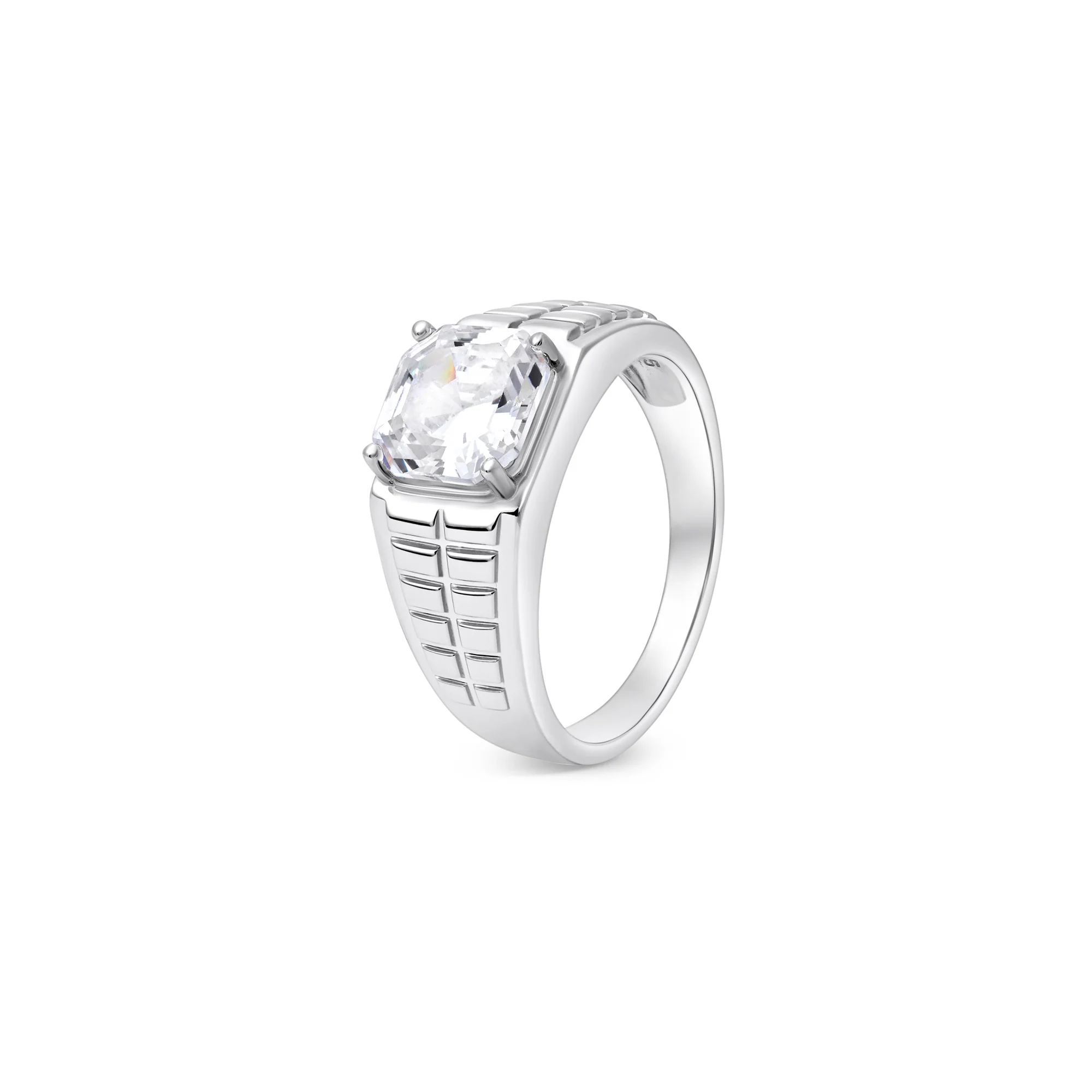 Matrix Cut Silver Ring - Image 5
