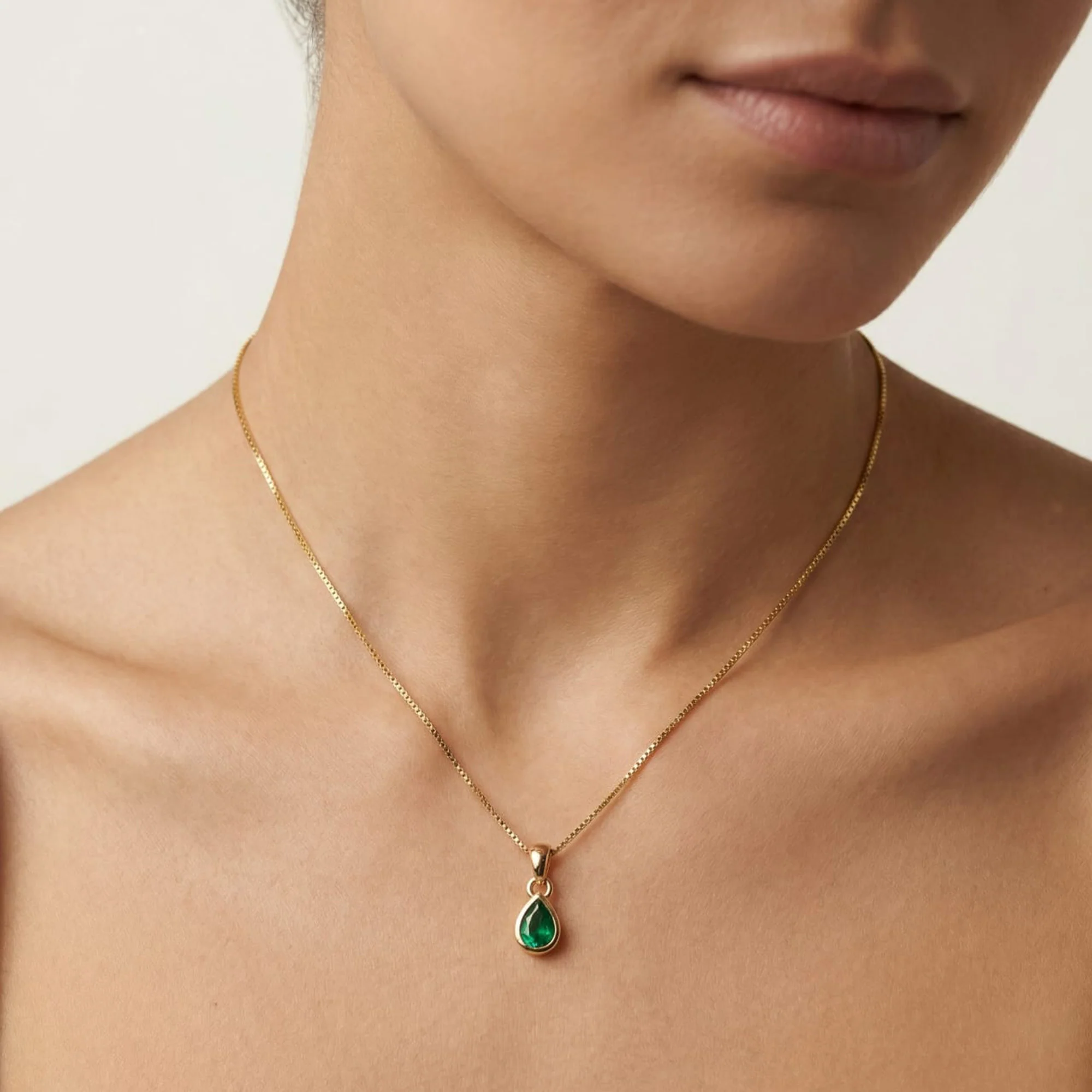May Birthstone Silver Pendant - Image 3
