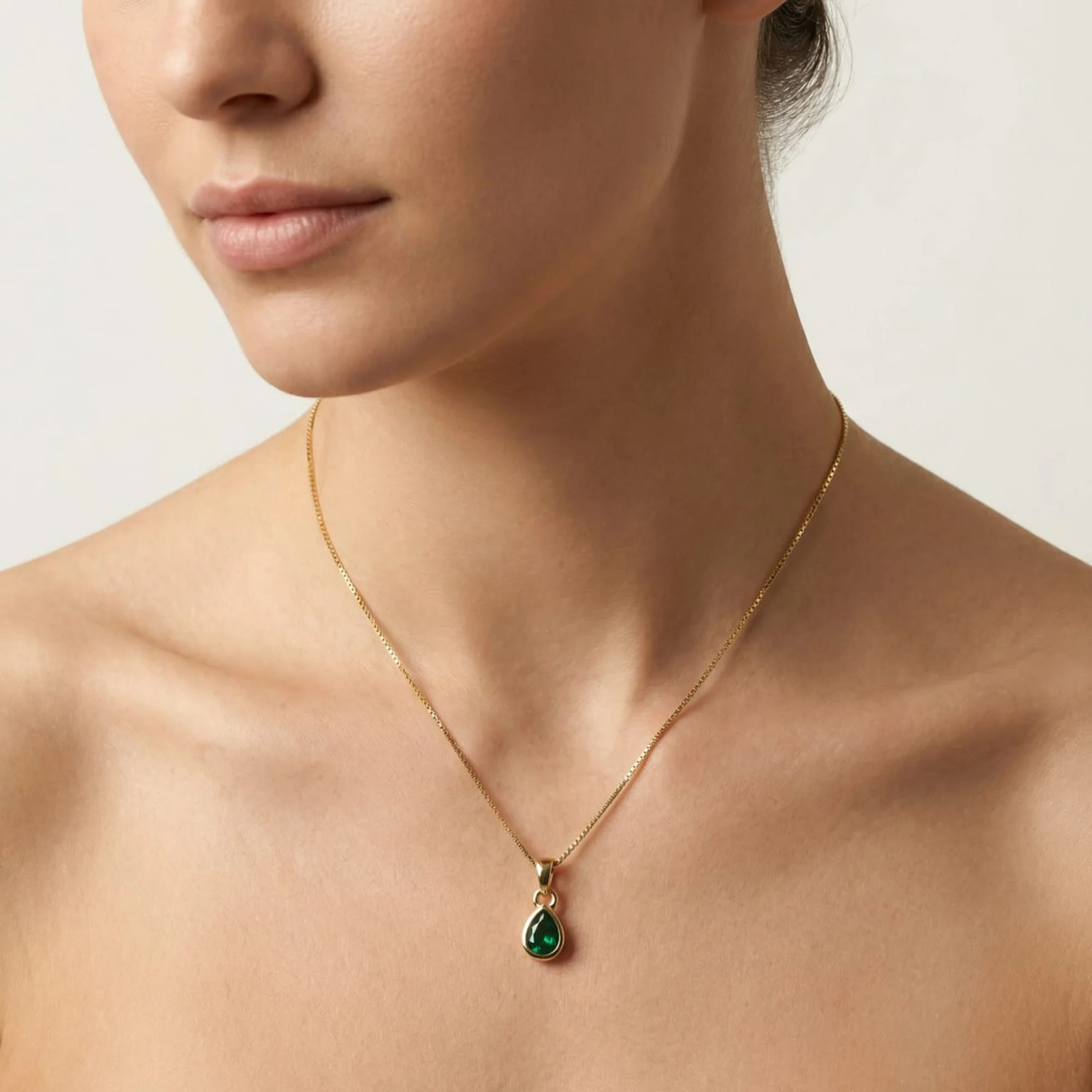 May Birthstone Silver Pendant - Image 5