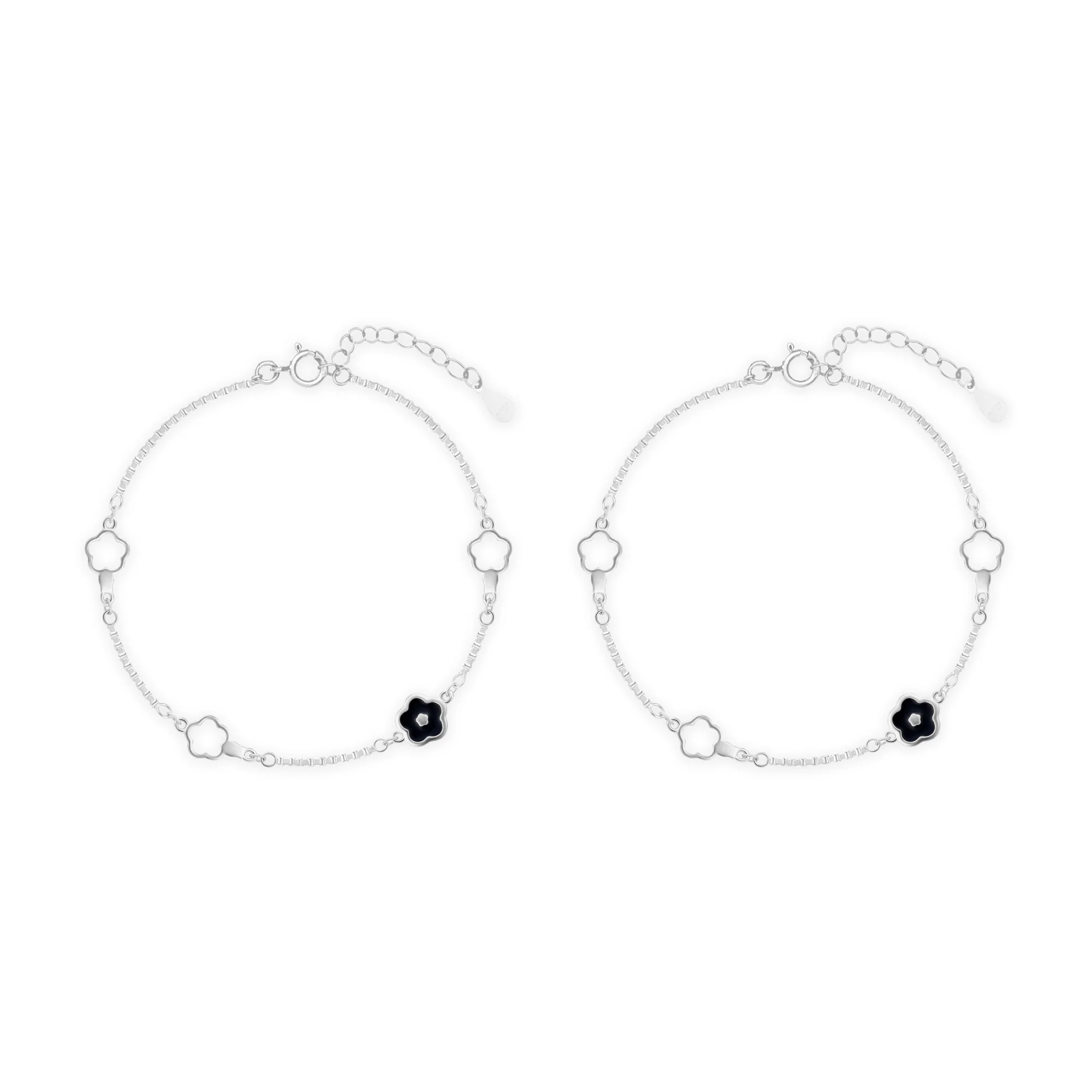 Midnight Bloom Silver Anklet - Image 5