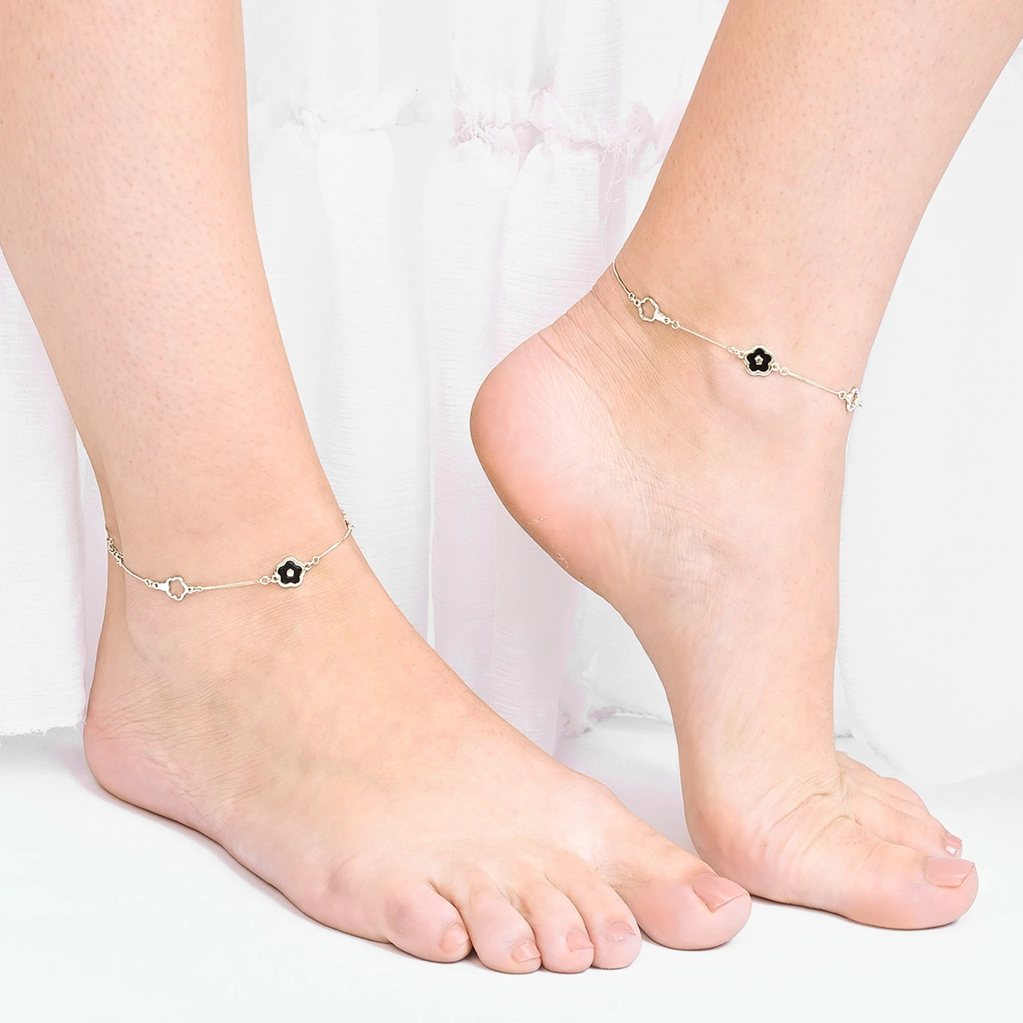 Midnight Bloom Silver Anklet - Image 8