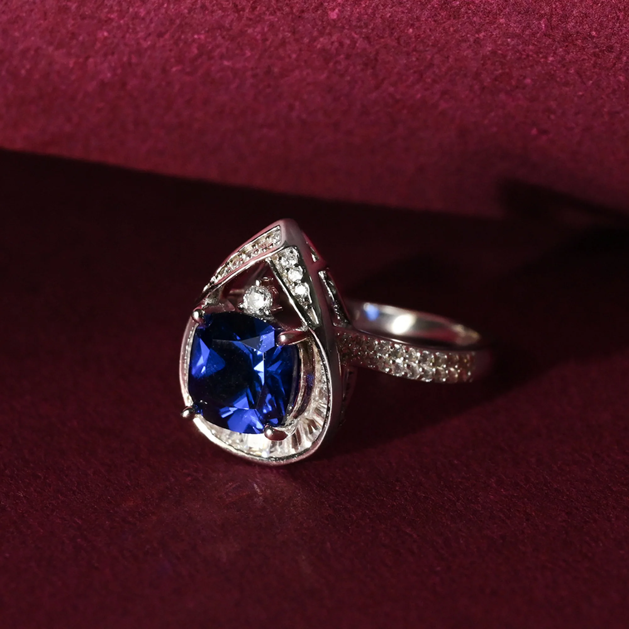 Midnight Blue Teardrop Ring - Image 4