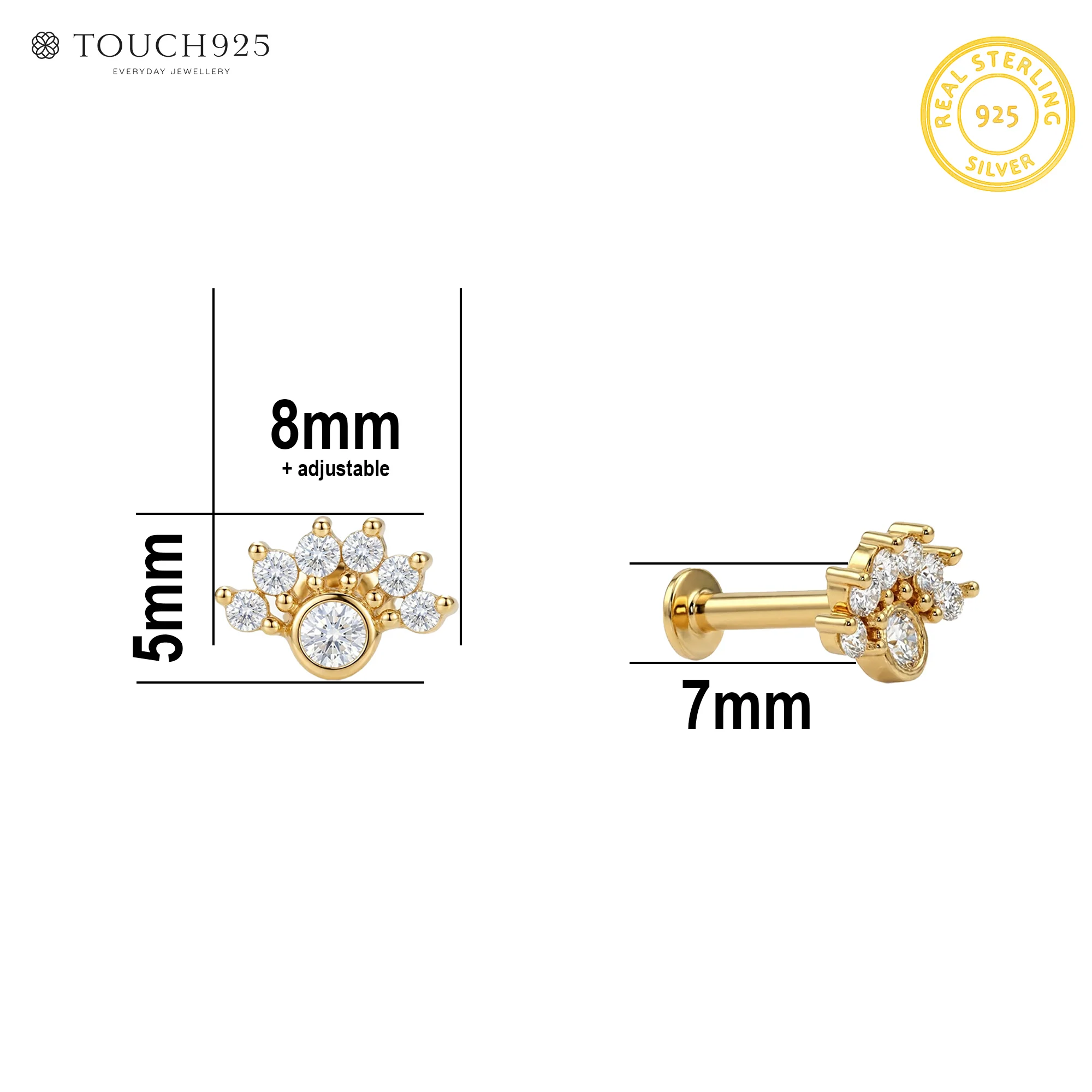 Mini Crown CZ Nose Pin - Image 7