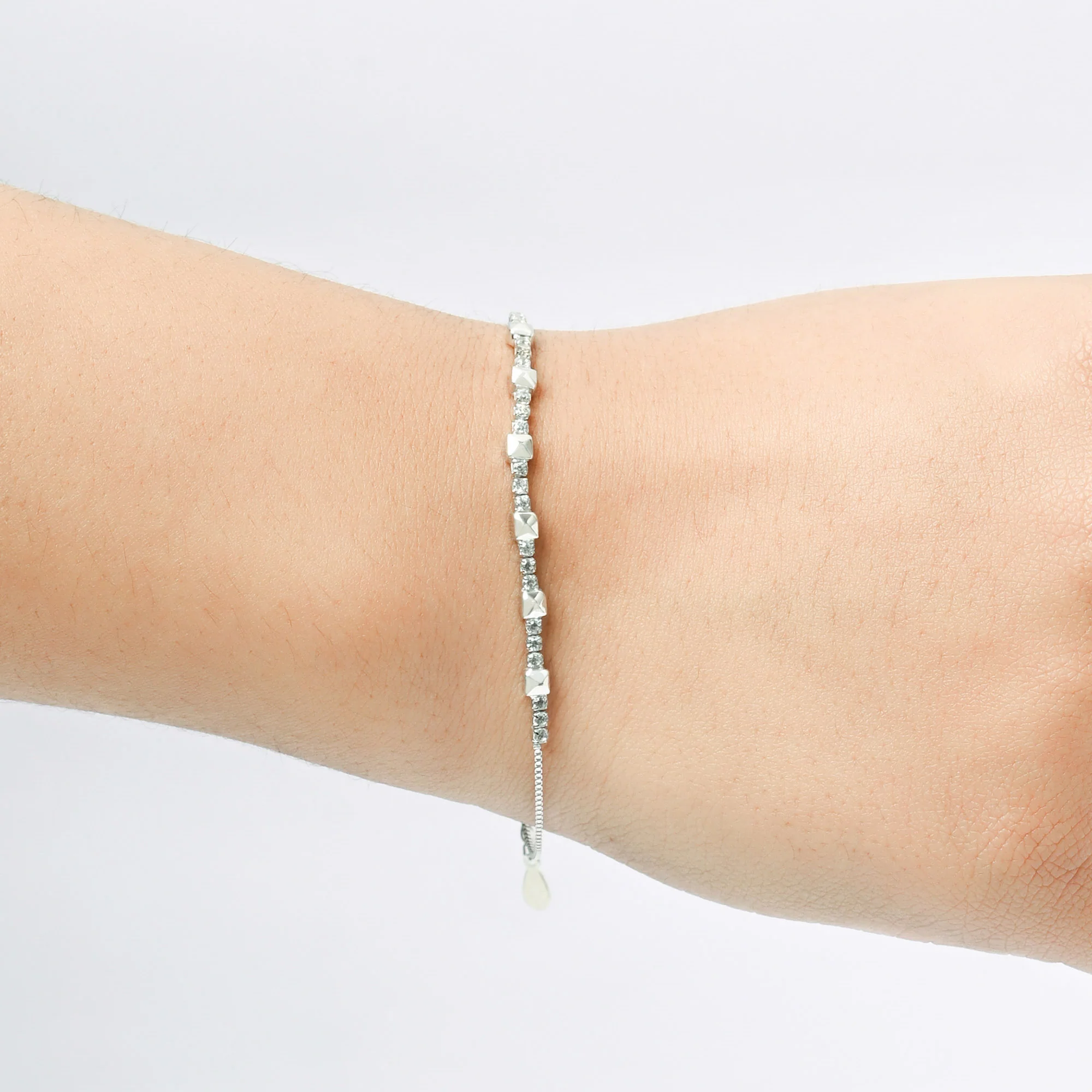 Mini Stud Silver Bracelet - Image 4