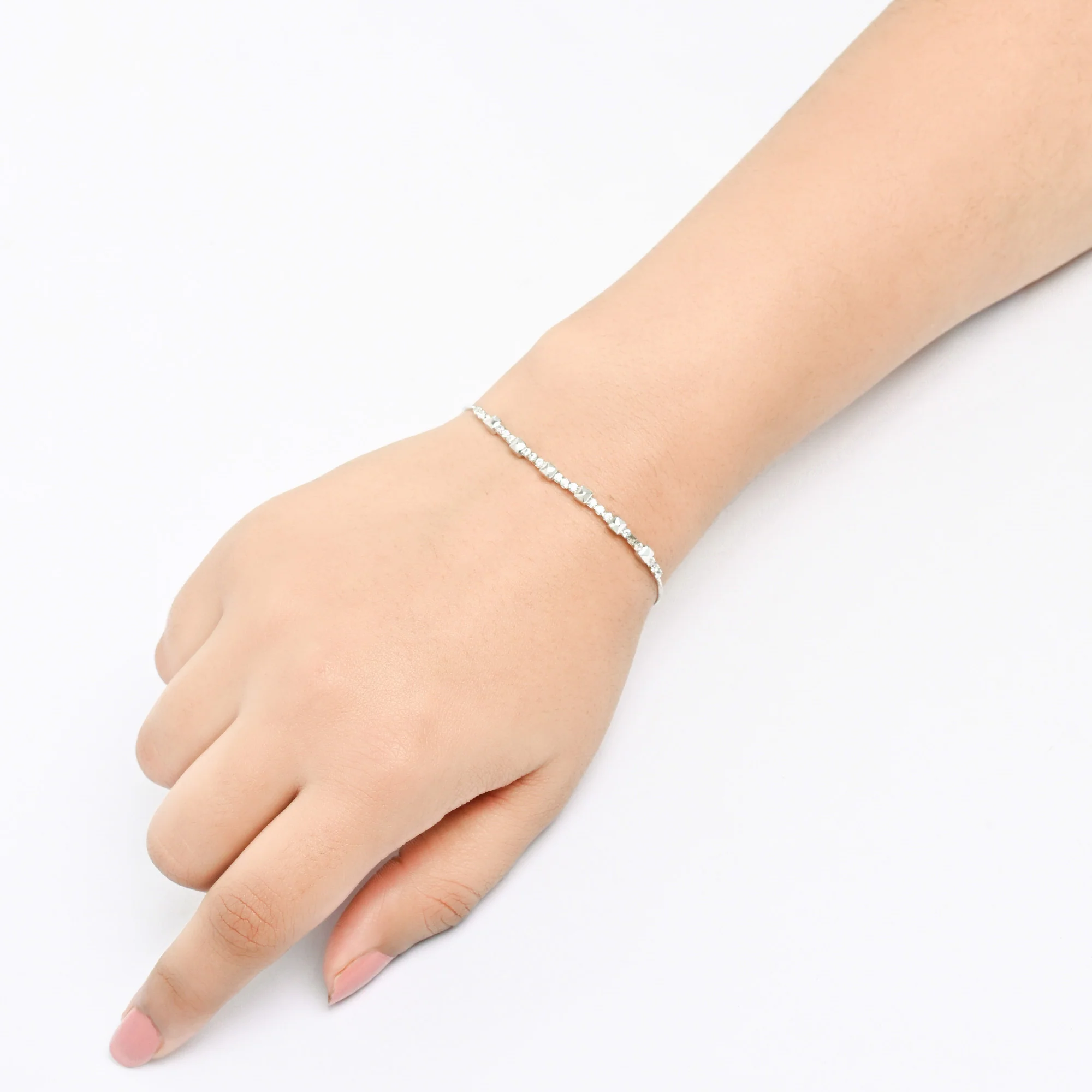 Mini Stud Silver Bracelet - Image 5