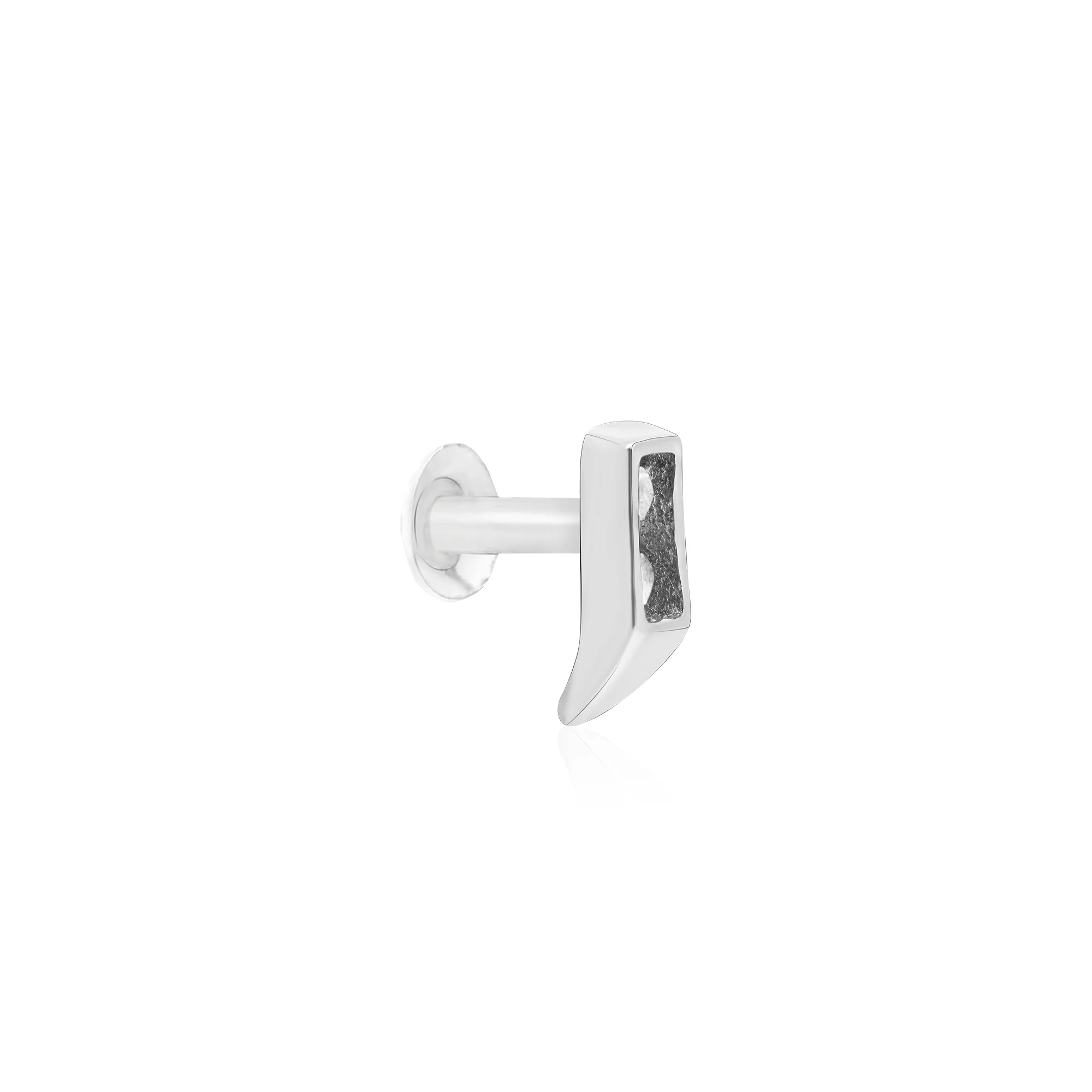 Minimal Bar Silver Nose Pin - Image 2