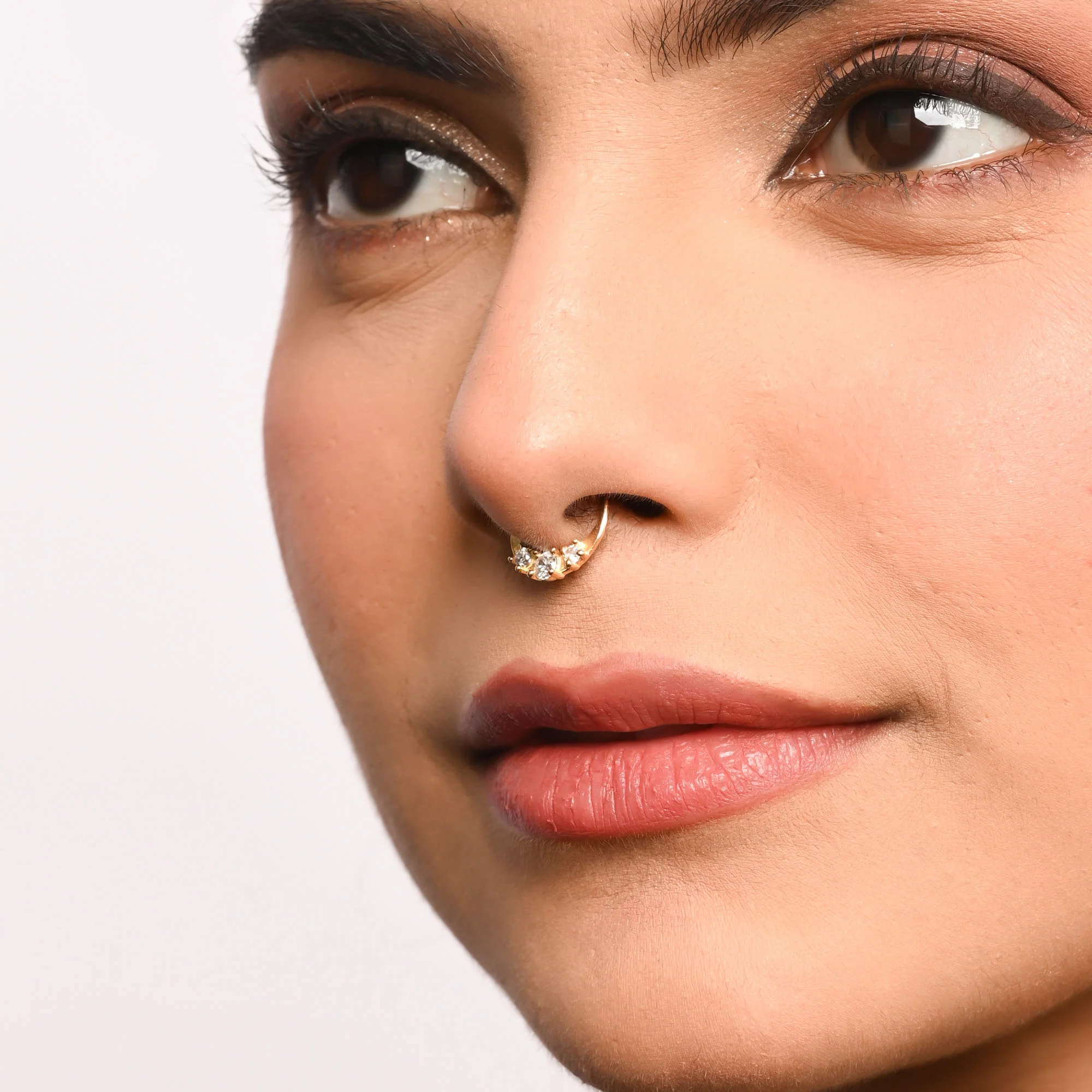 Minimal CZ Arc Septum Nose Ring - Image 5