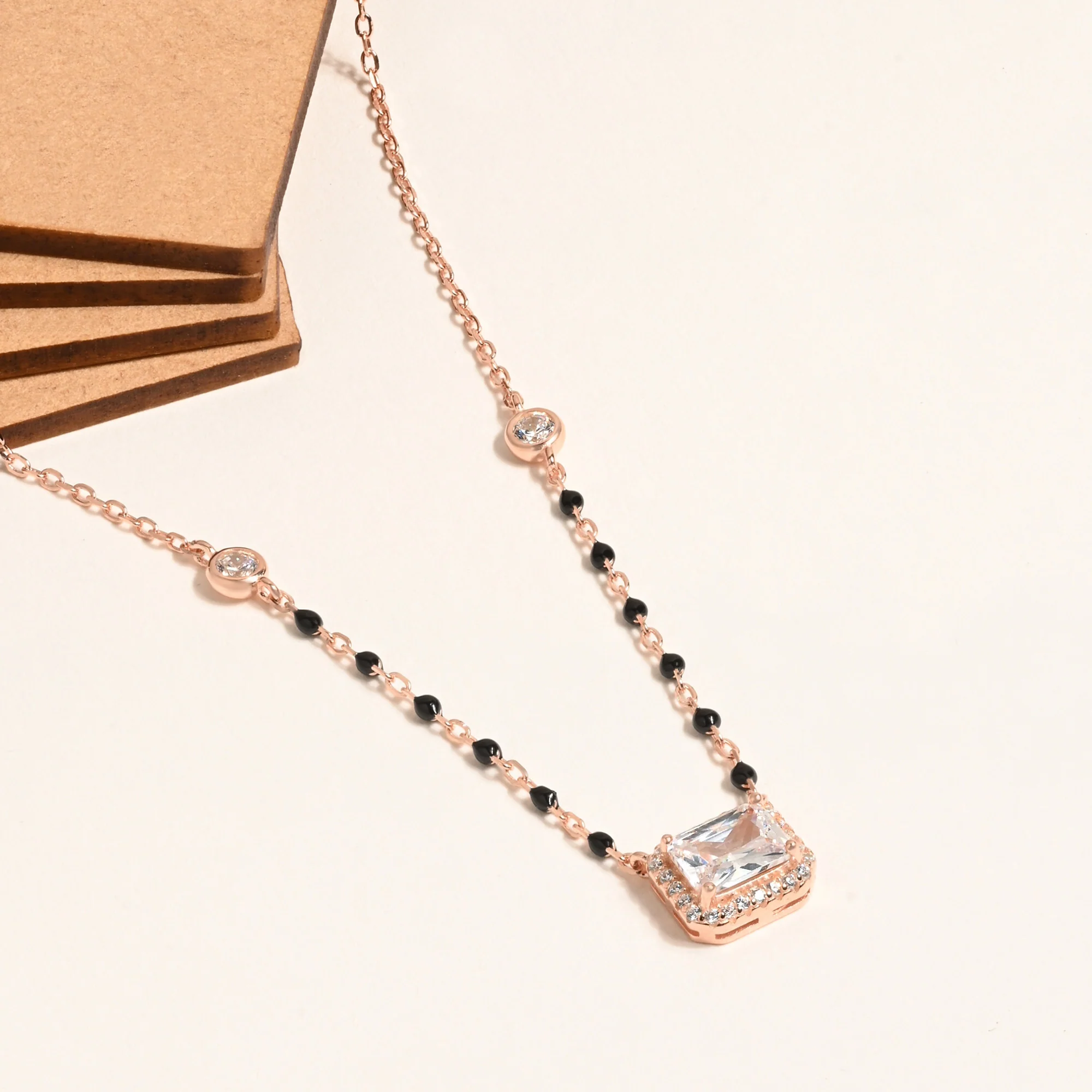 Minimal Square Halo Mangalsutra - Image 8