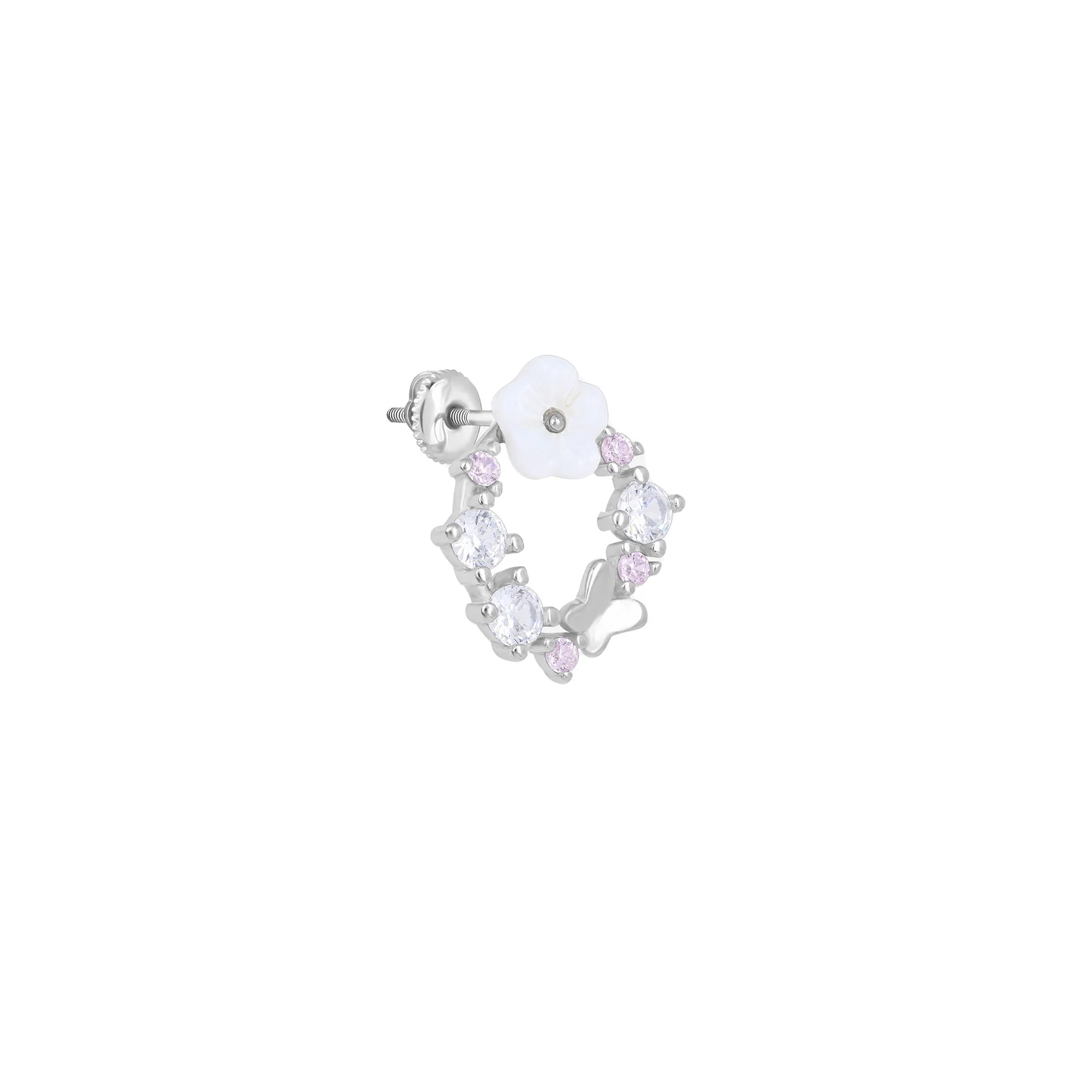 Minimalist Lustrous Floral Stud - Image 4