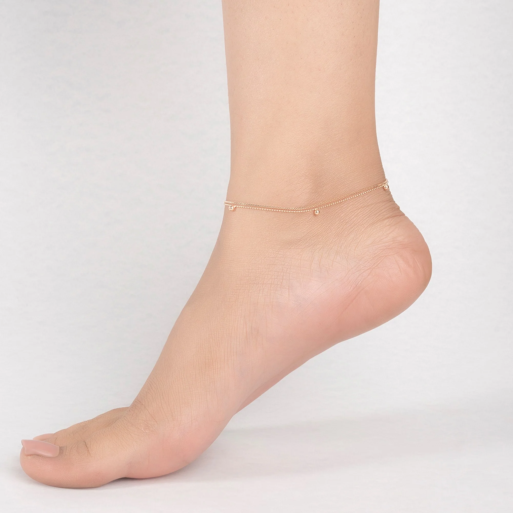 Minimalist Round Charm Anklet - Image 3