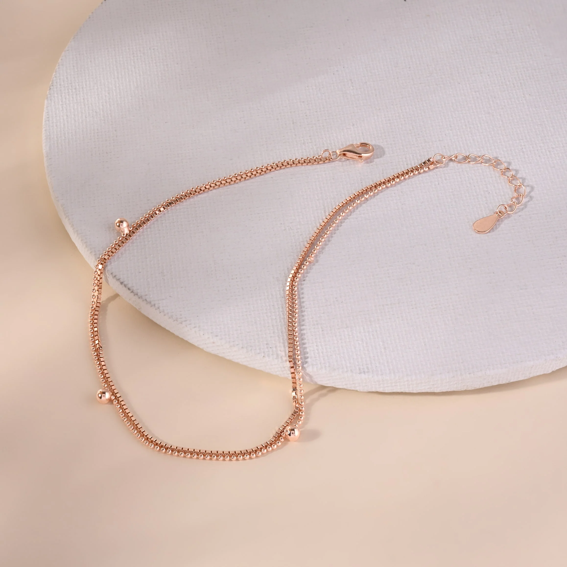 Minimalist Round Charm Anklet - Image 4