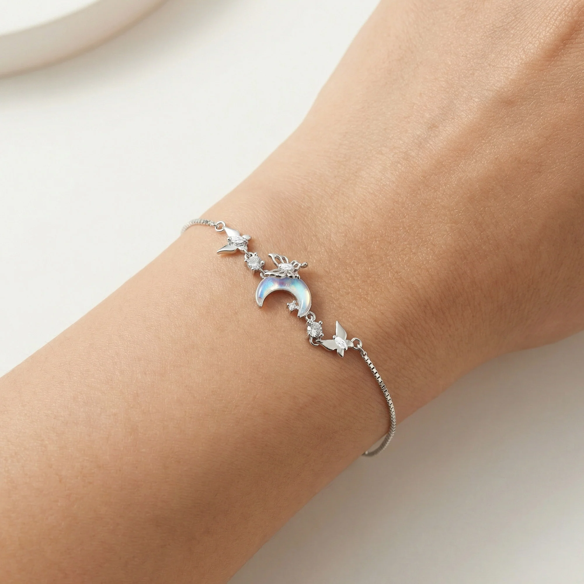 Moon Charm Silver Bracelet - Image 5
