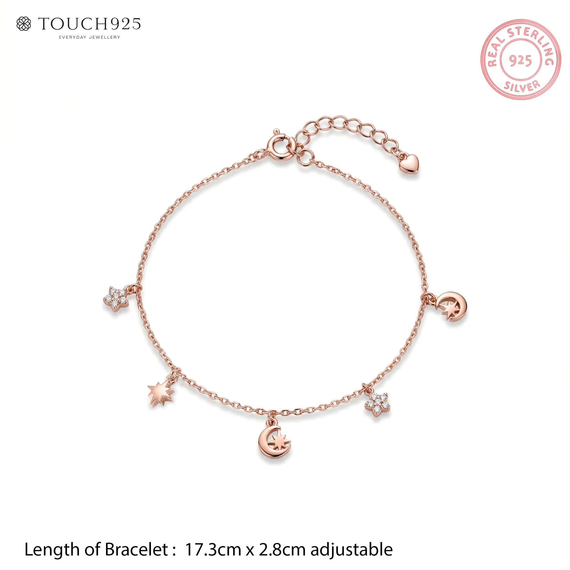 Moon & Star Charm Bracelet - Image 5