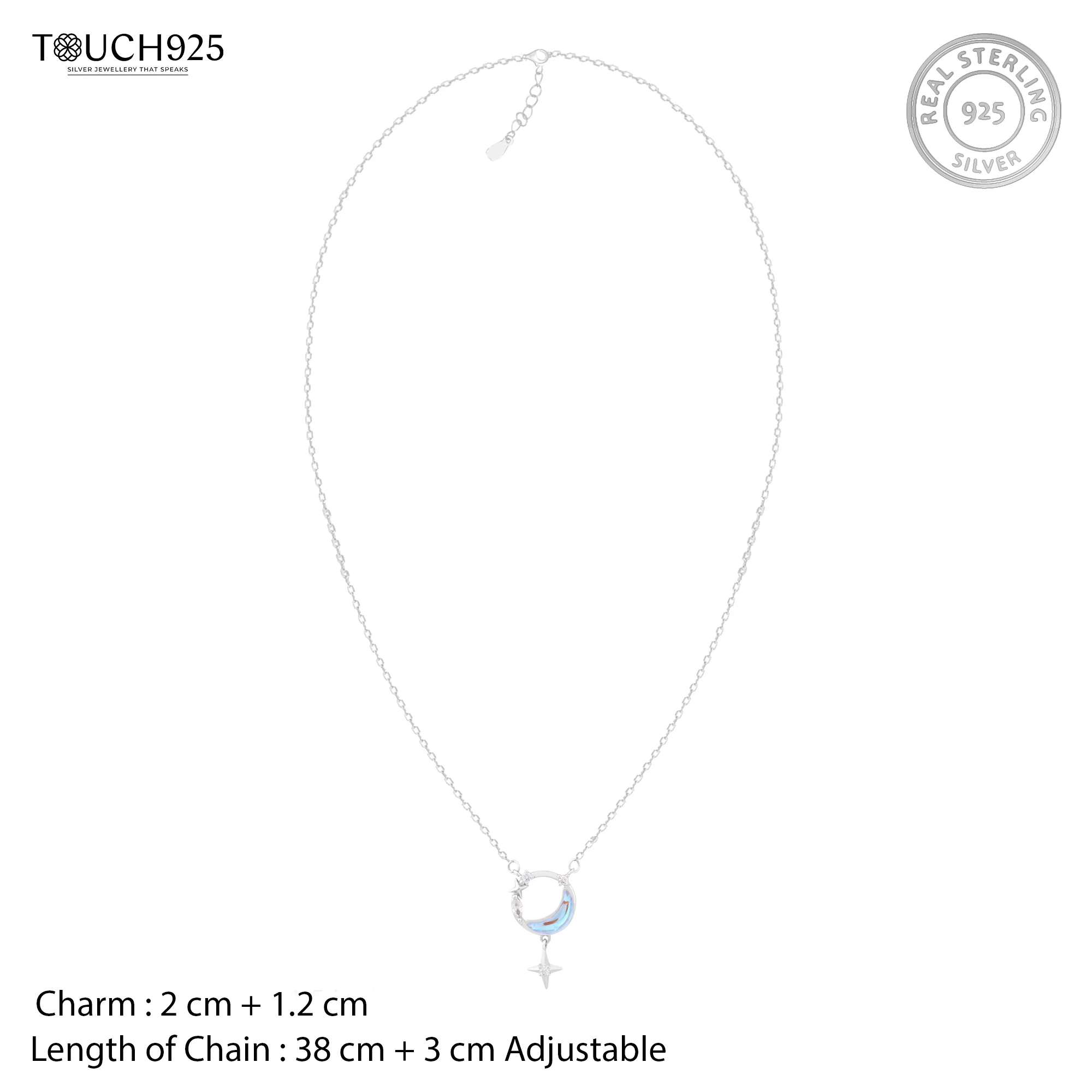 Moon & Star Pendant Necklace - Image 6