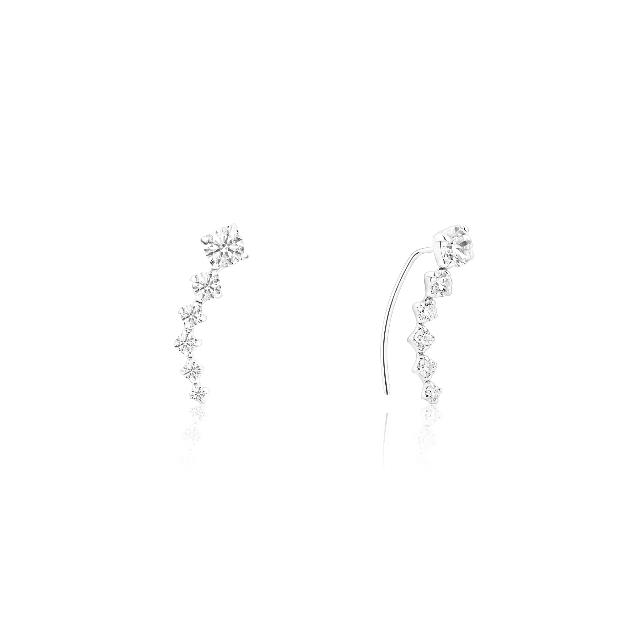 MoonArc Silver Earrings - Image 2