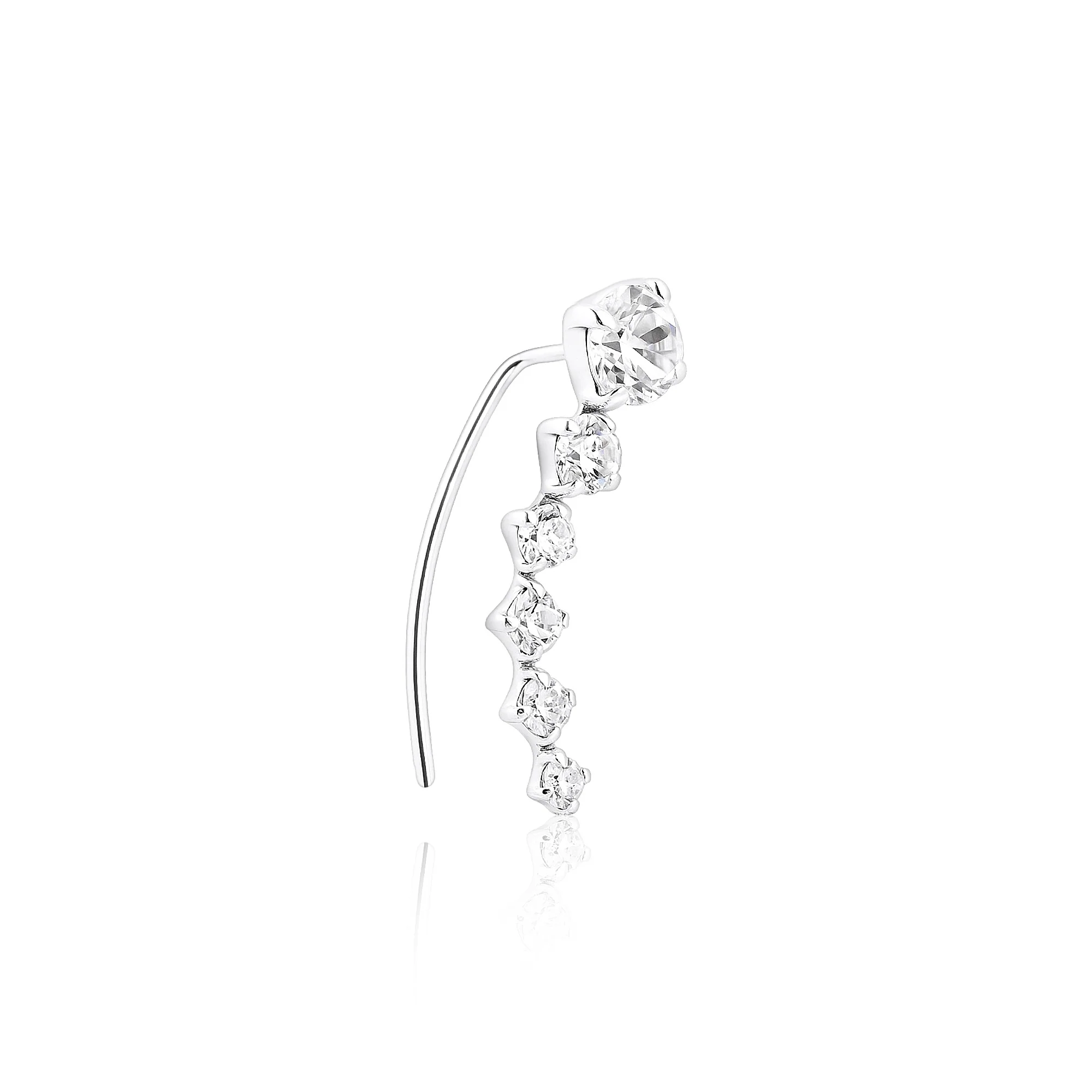 MoonArc Silver Earrings - Image 4