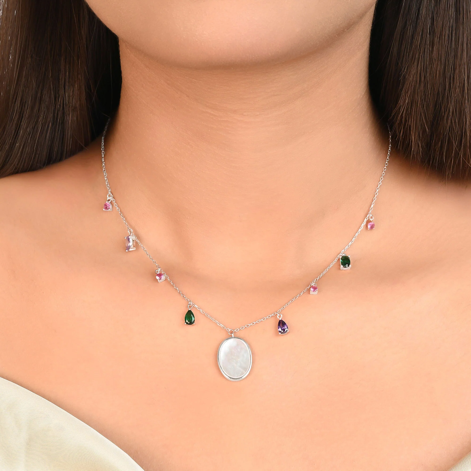 Mother Shell Drop Necklace - Image 5