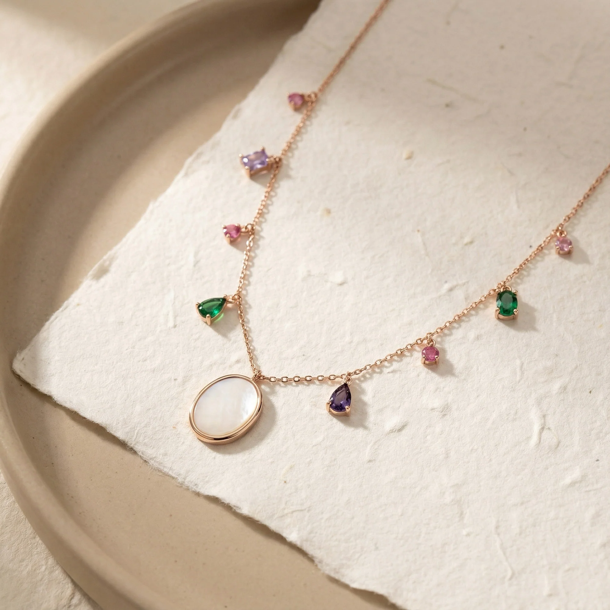 Mother Shell Drop Necklace - Image 8