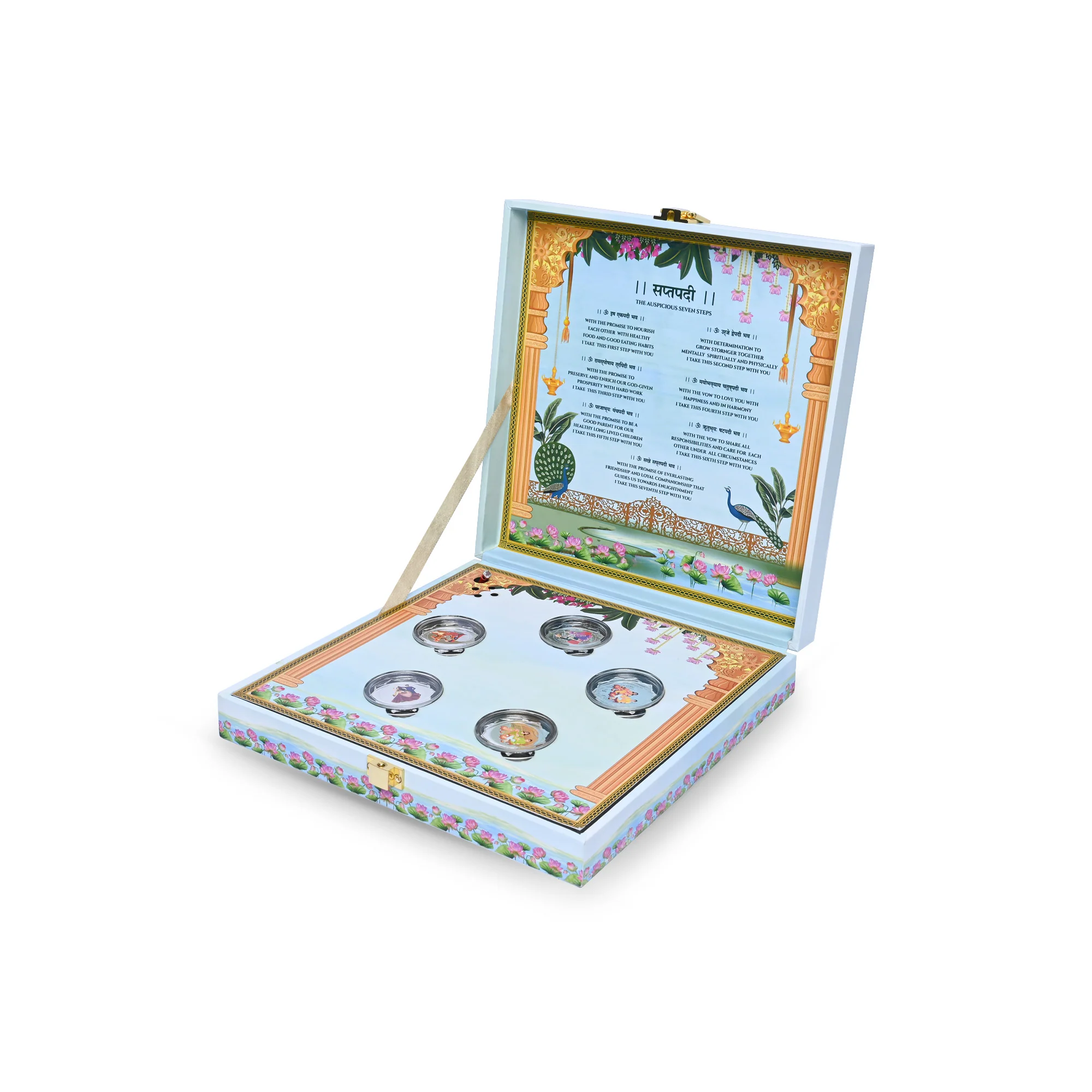 Musical Saptapadi 999 Silver Coin Box (5 Coins) - Image 5