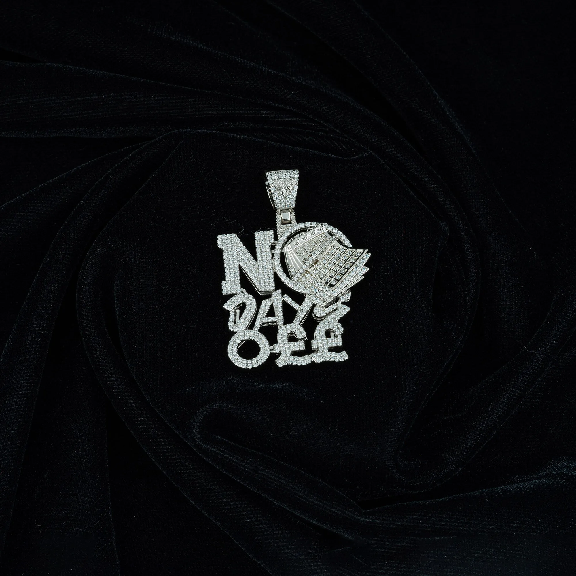 No Days Off Zircon Studded Silver Locket - Image 3