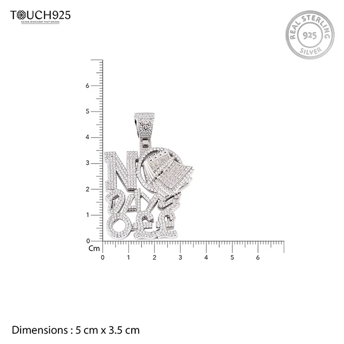 No Days Off Zircon Studded Silver Locket - Image 6