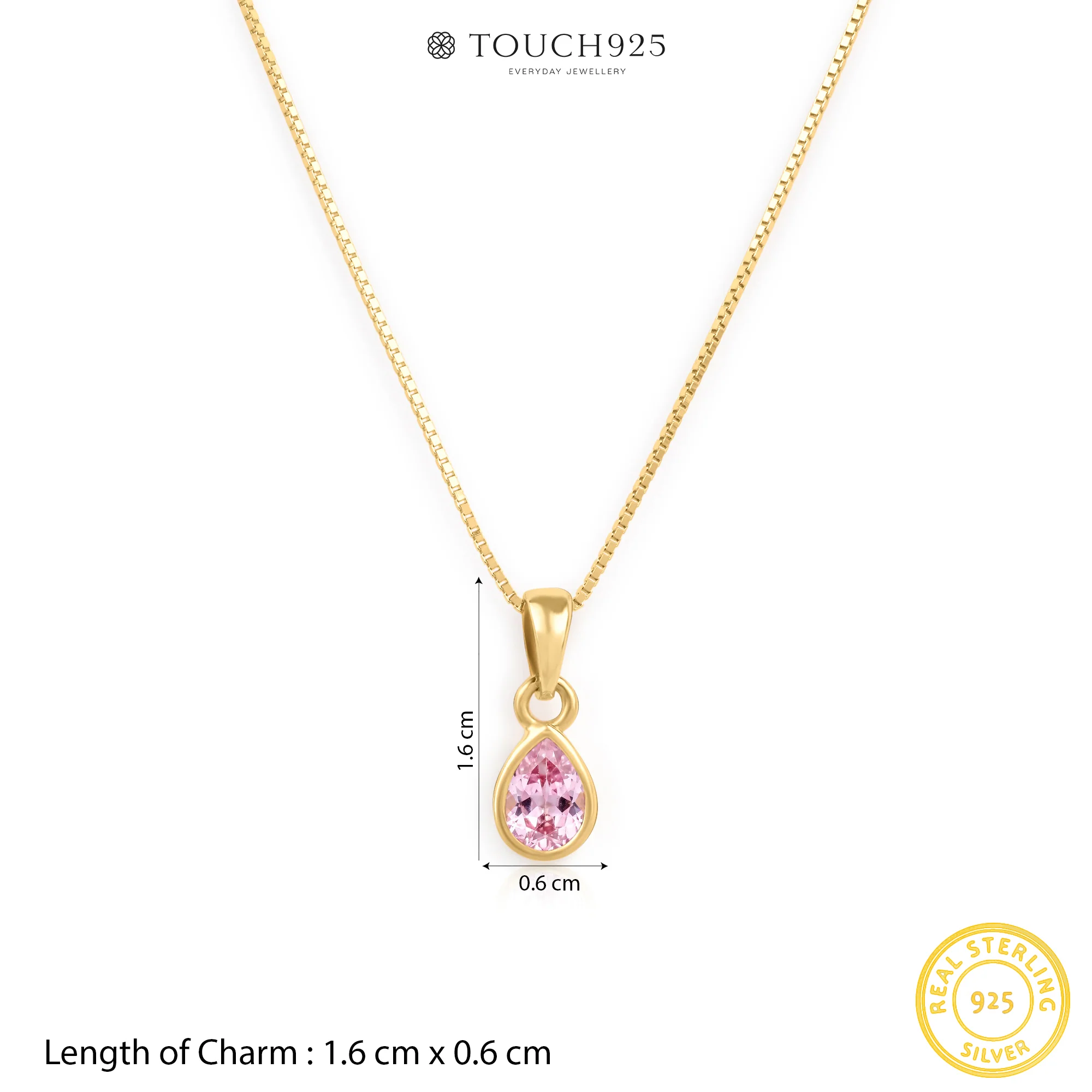 October Birthstone Silver Necklace - Image 7