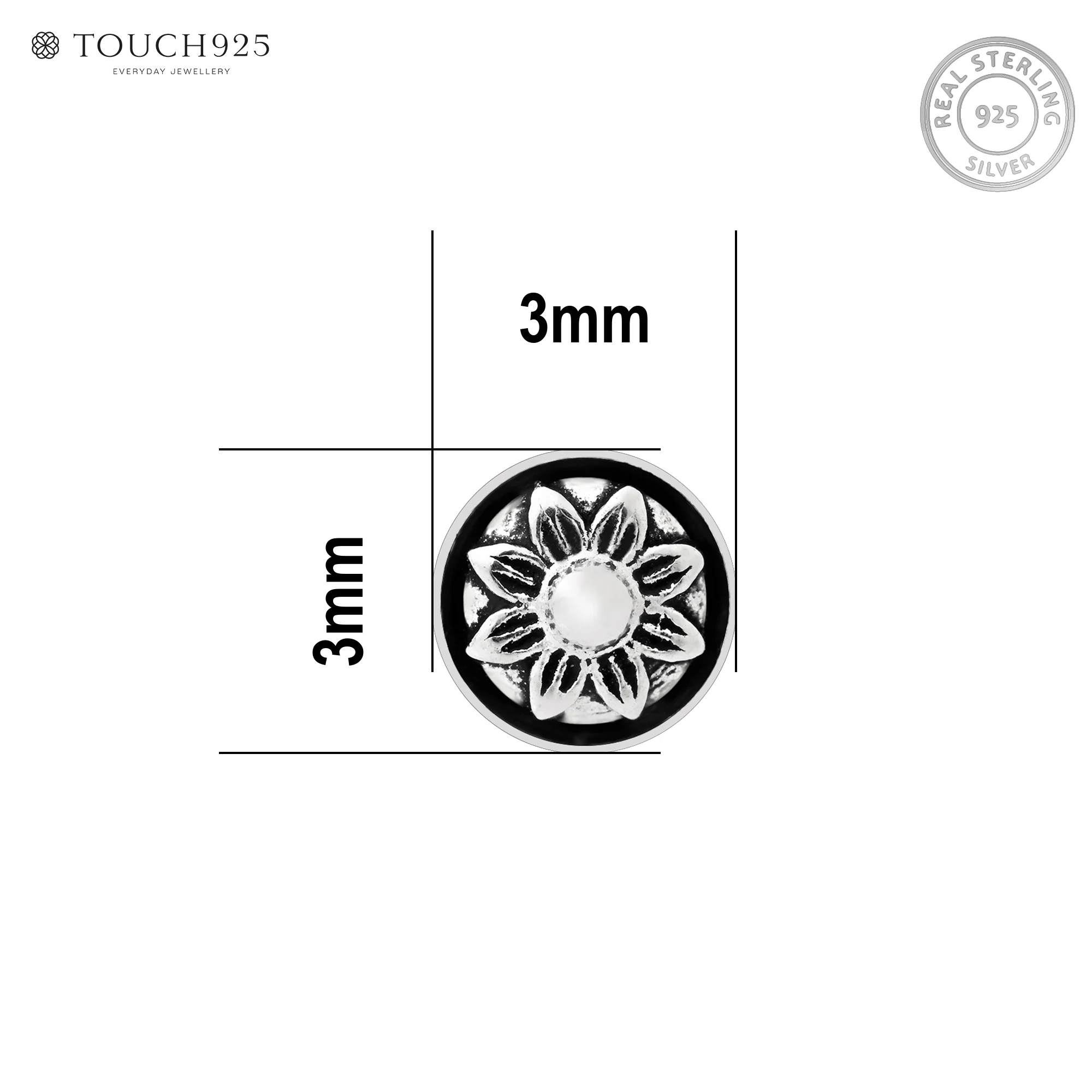 Oxidised Floral Mandala Nose Pin - Image 6