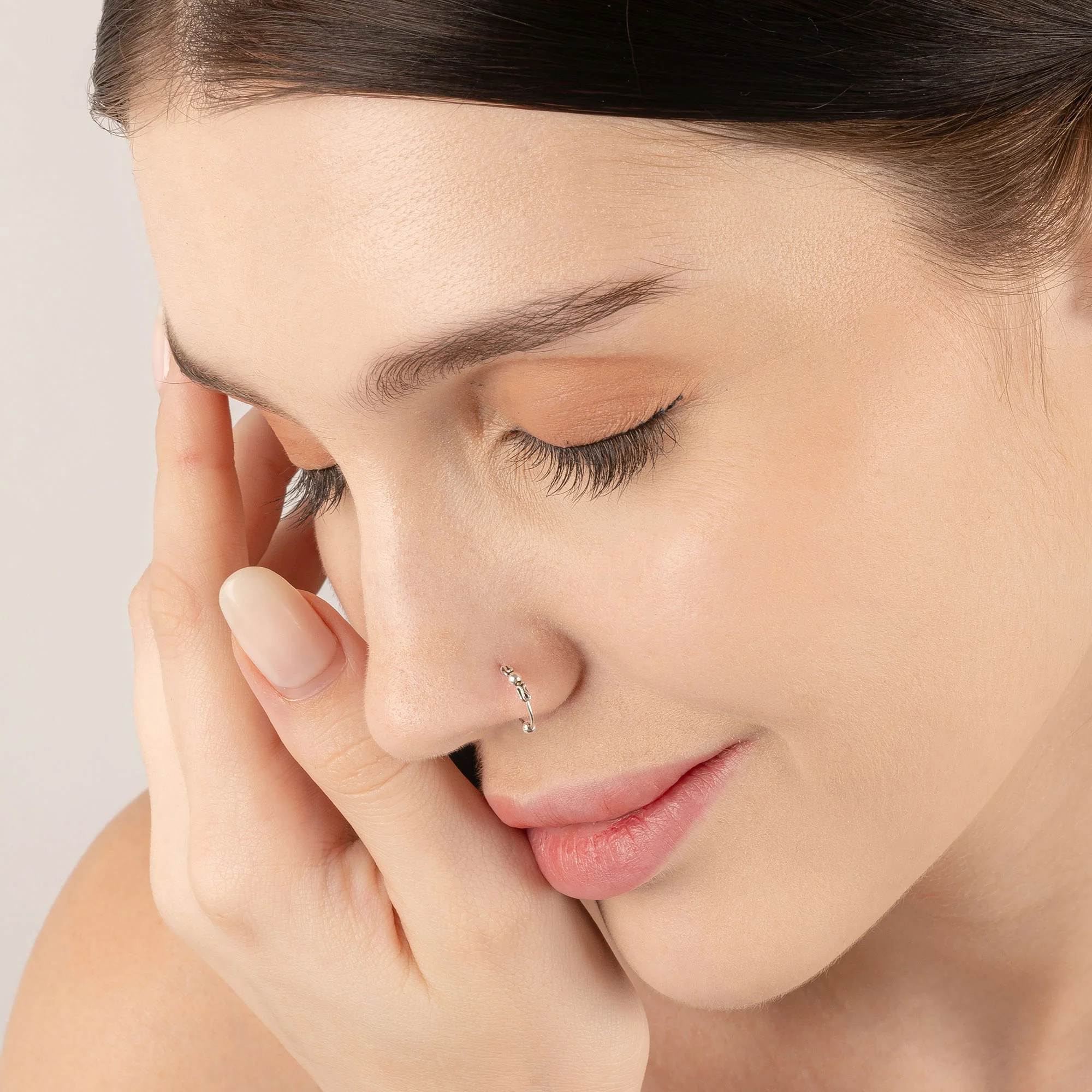 Oxidised motif Nose Ring - Image 5