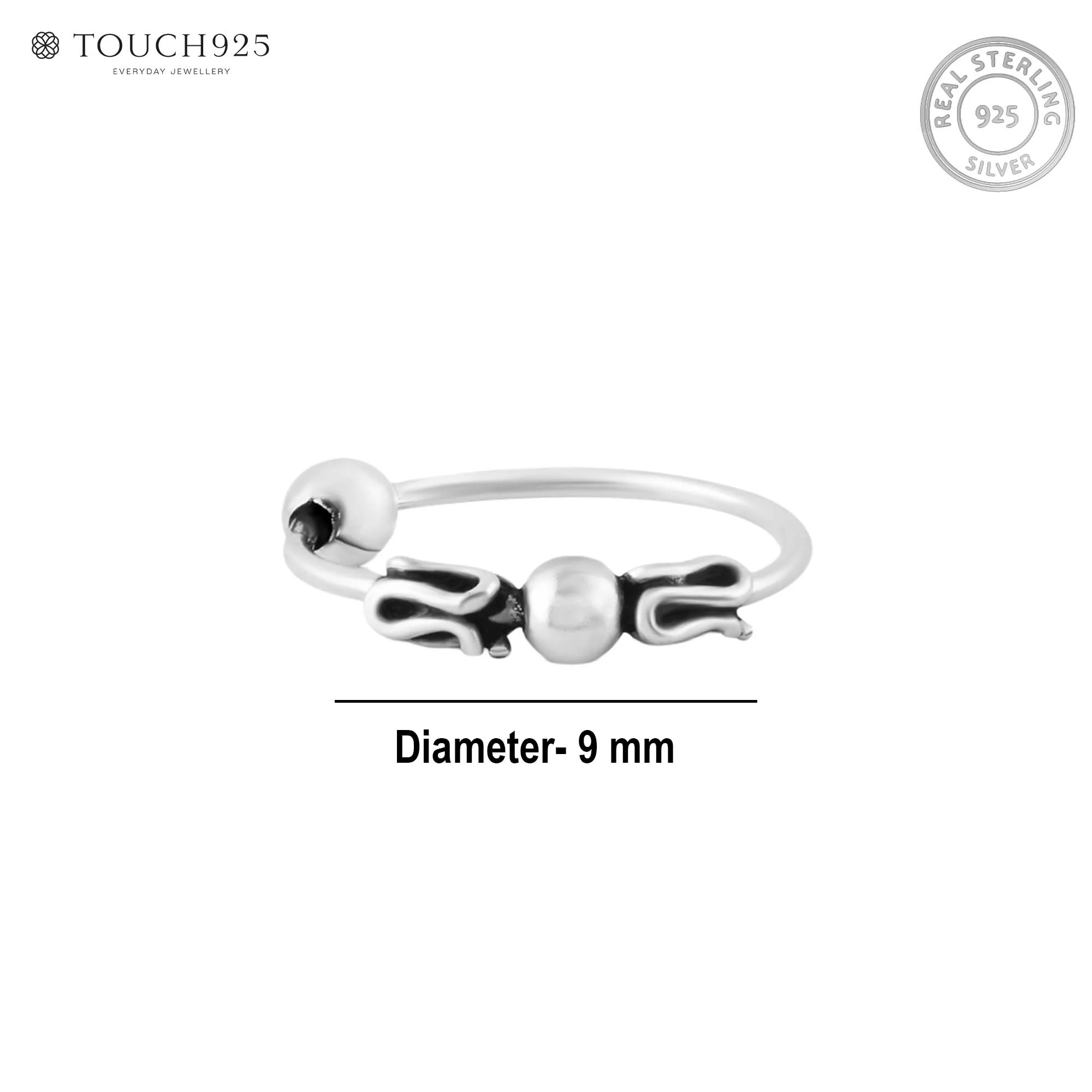 Oxidised motif Nose Ring - Image 6