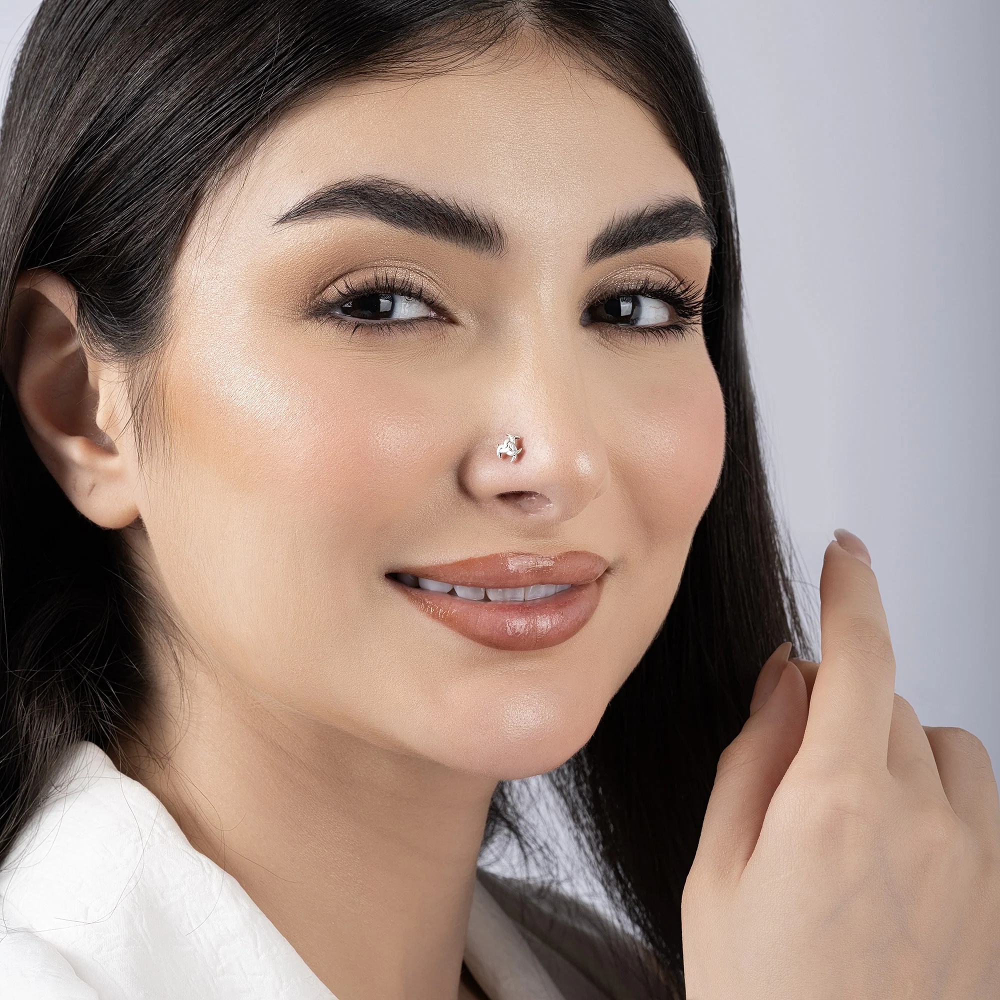 oxidized Knot Nose Pin - Image 4