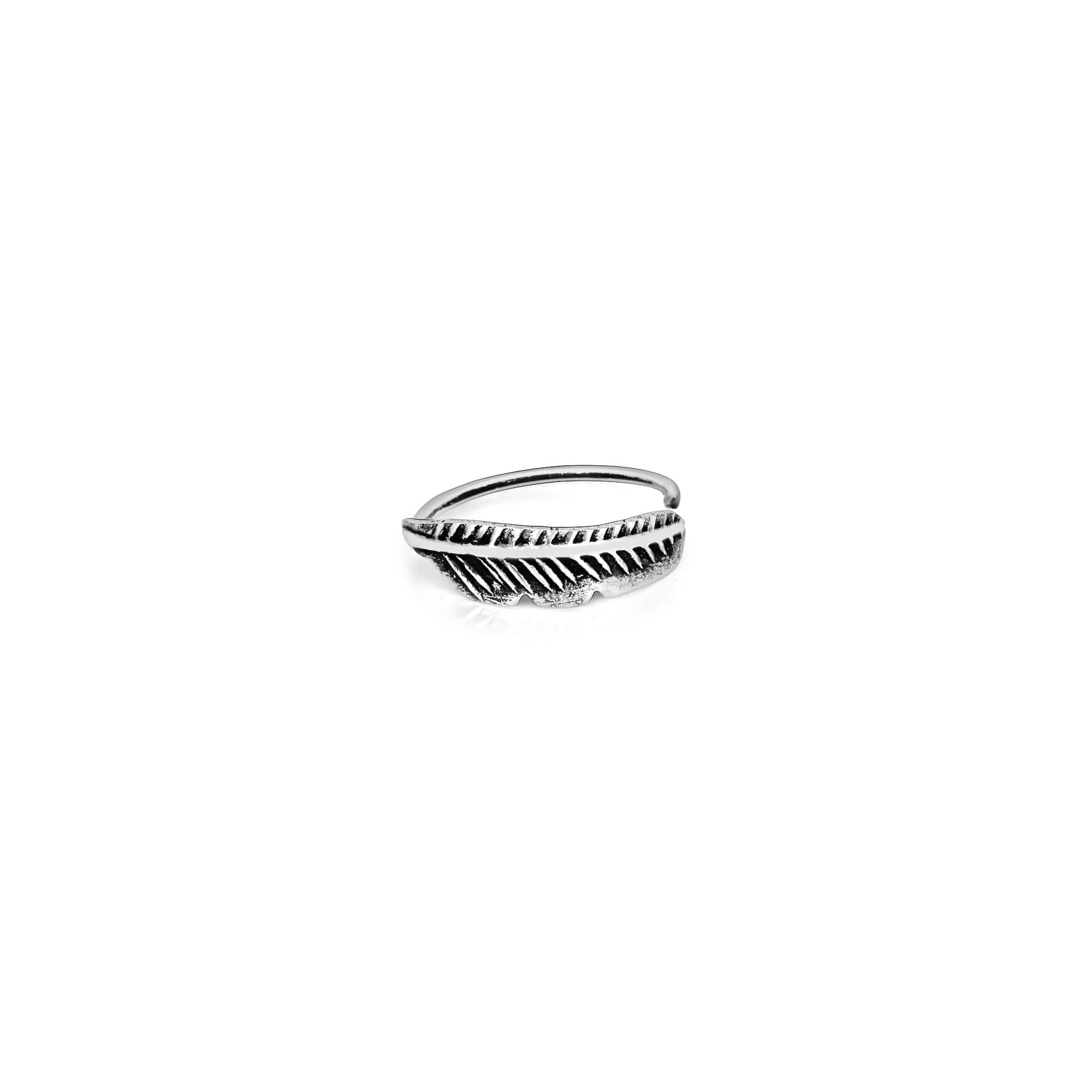Oxidized Leaf Nose Ring - Image 4