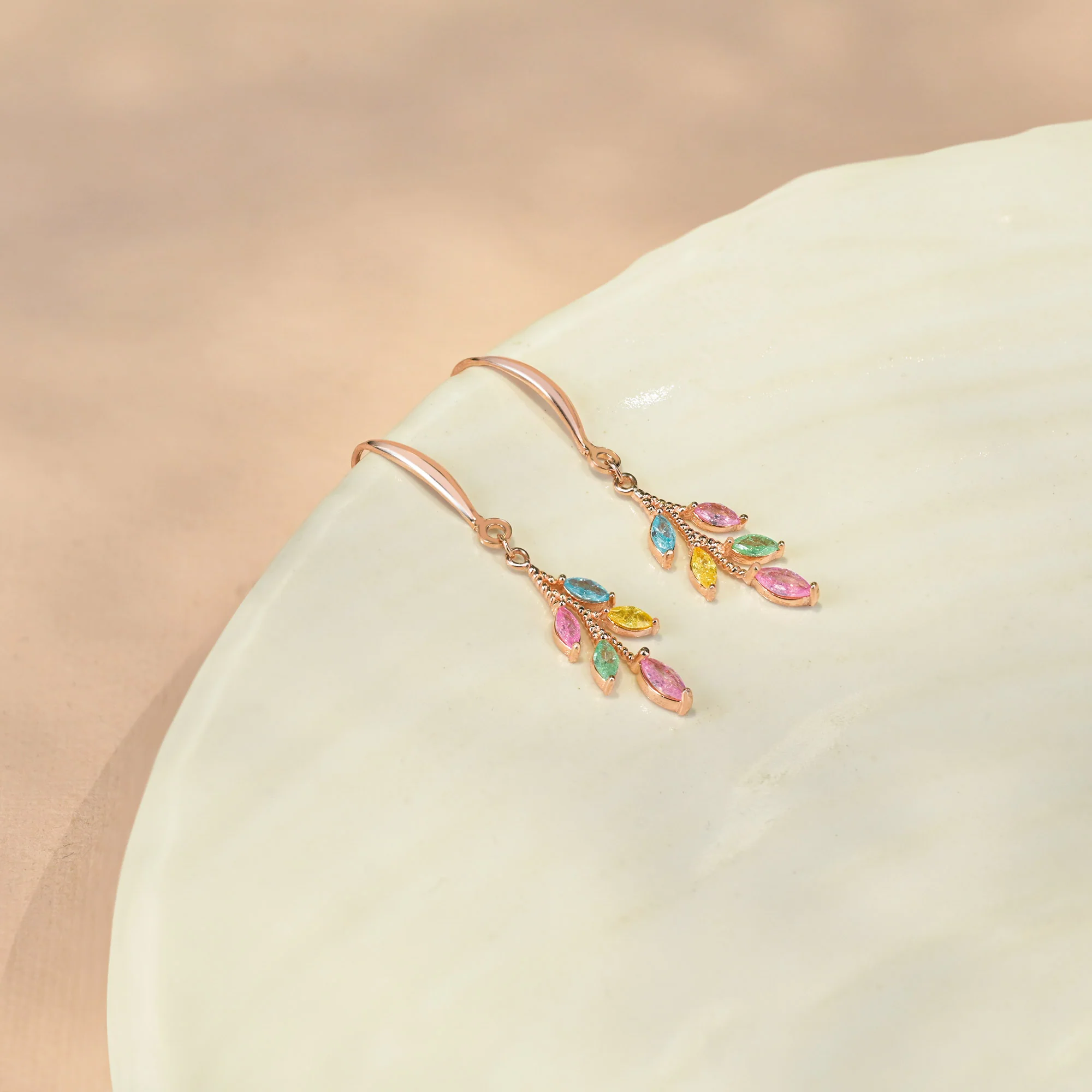 Pastel Bead Fish Hook Earrings