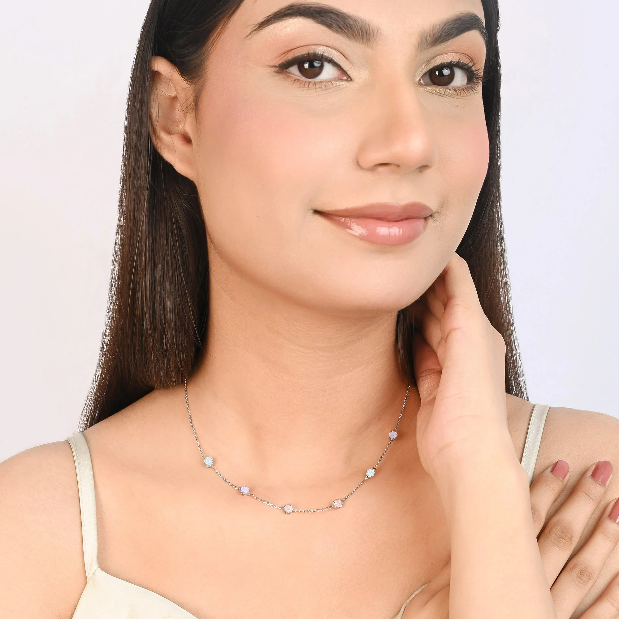 Pastel Bezel Necklace - Image 10