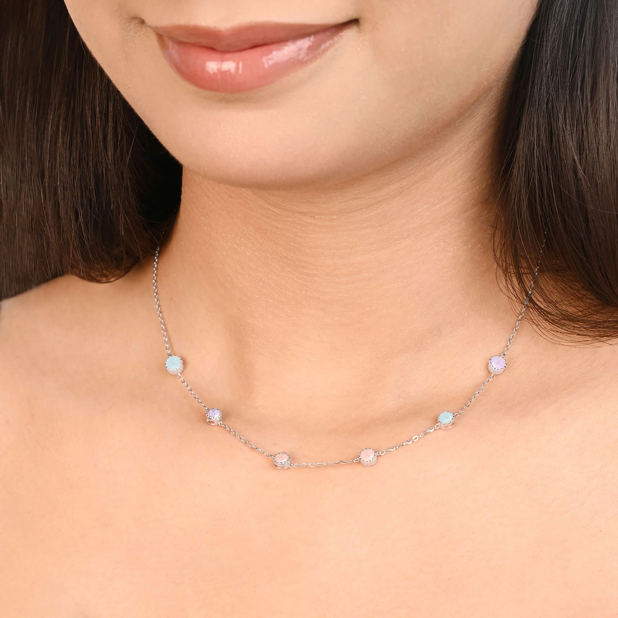 Pastel Bezel Necklace - Image 11