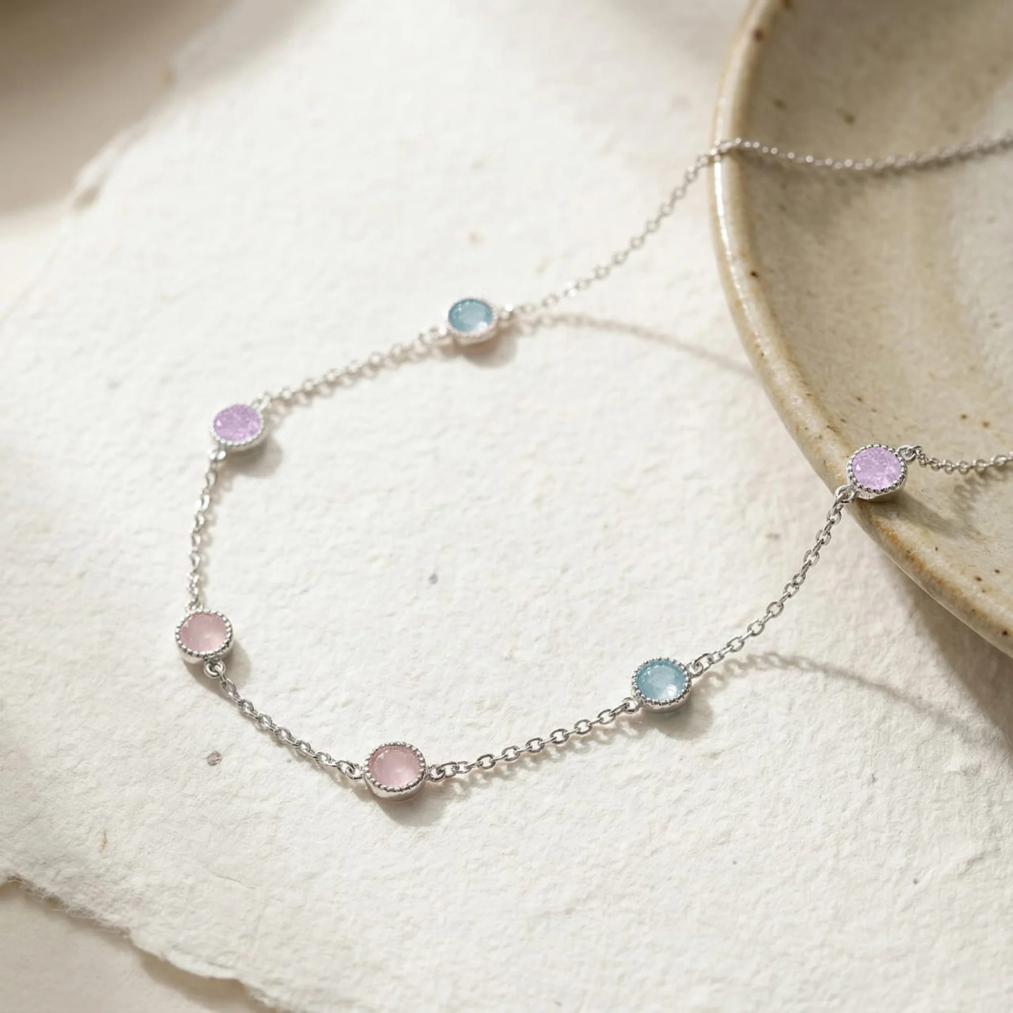 Pastel Bezel Necklace - Image 8