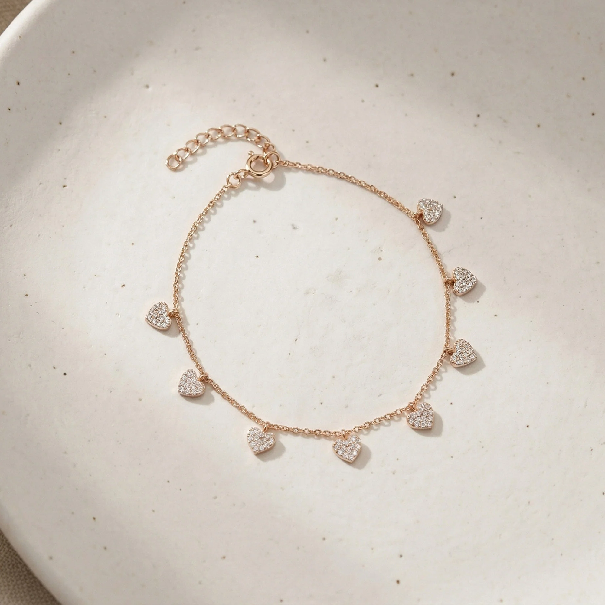 Pavé Heart Charm Bracelet - Image 7