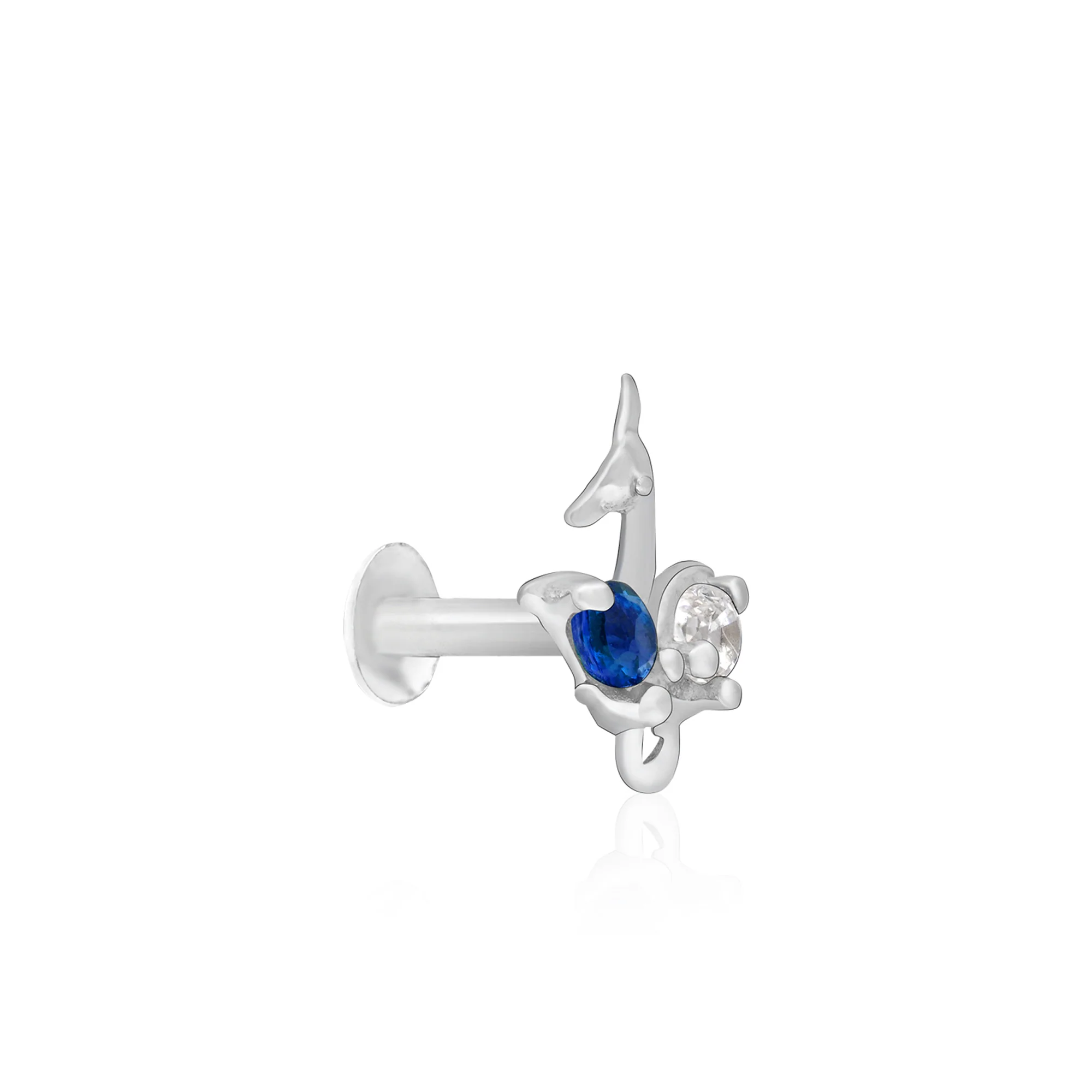 Peacock Charm Silver Nose Pin - Image 2