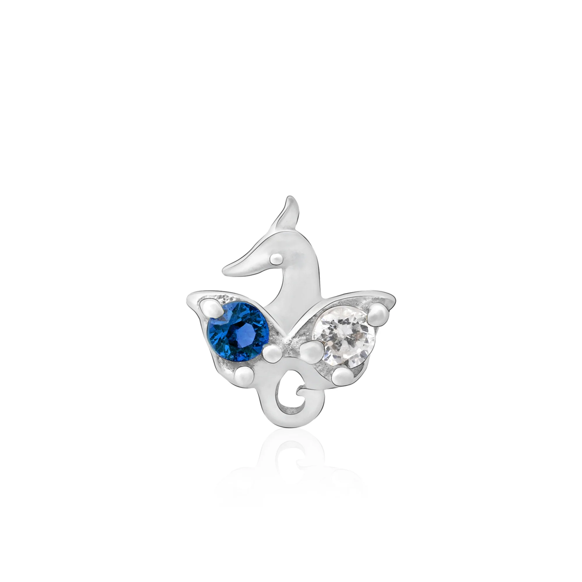 Peacock Charm Silver Nose Pin - Image 5