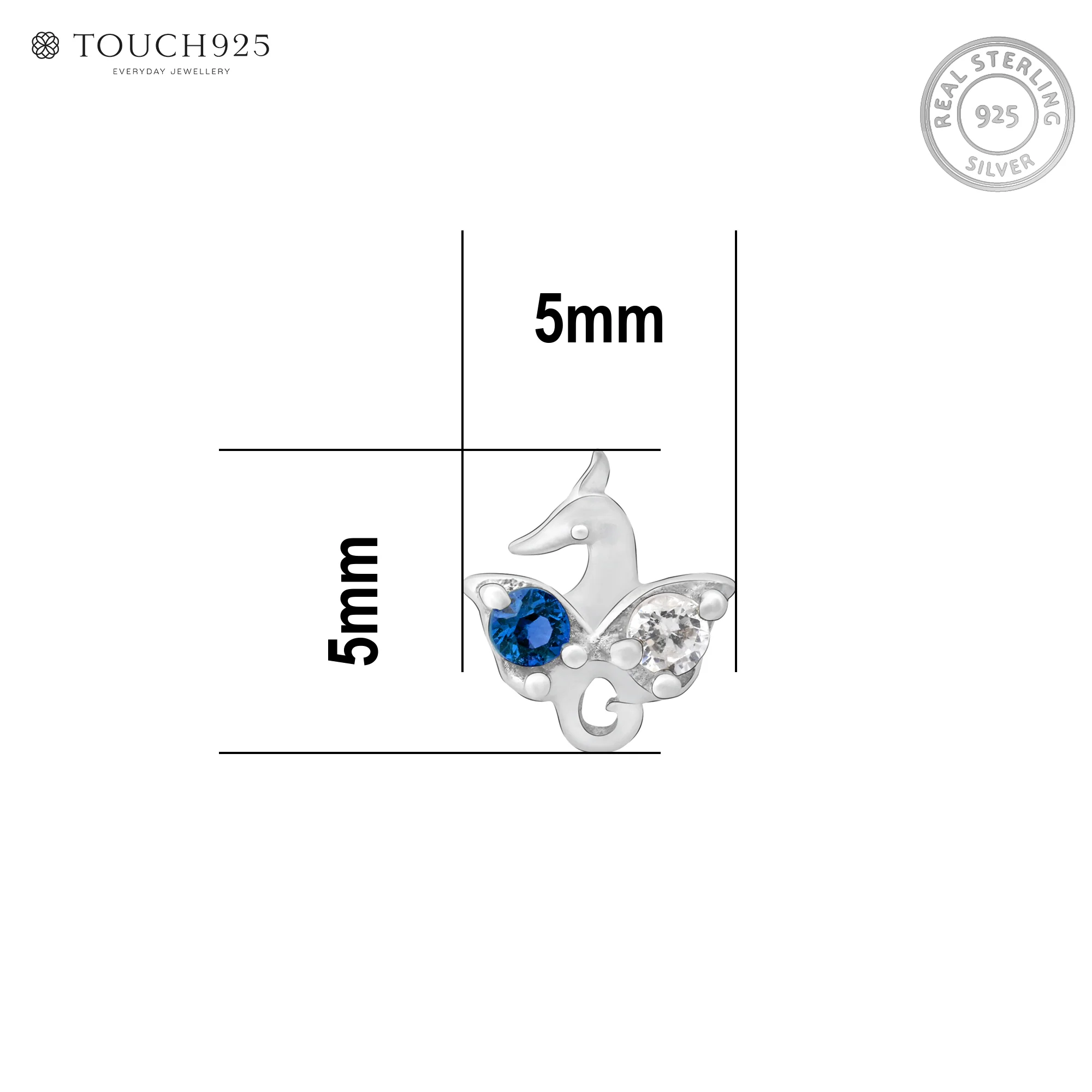 Peacock Charm Silver Nose Pin - Image 6