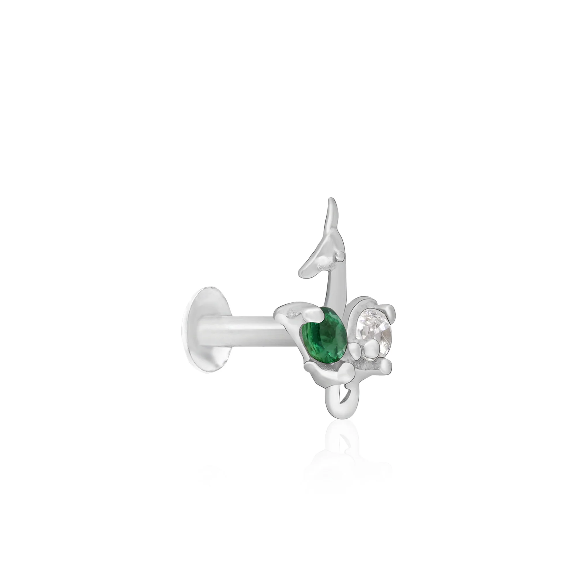 Peacock Charm Silver Nose Pin - Image 7