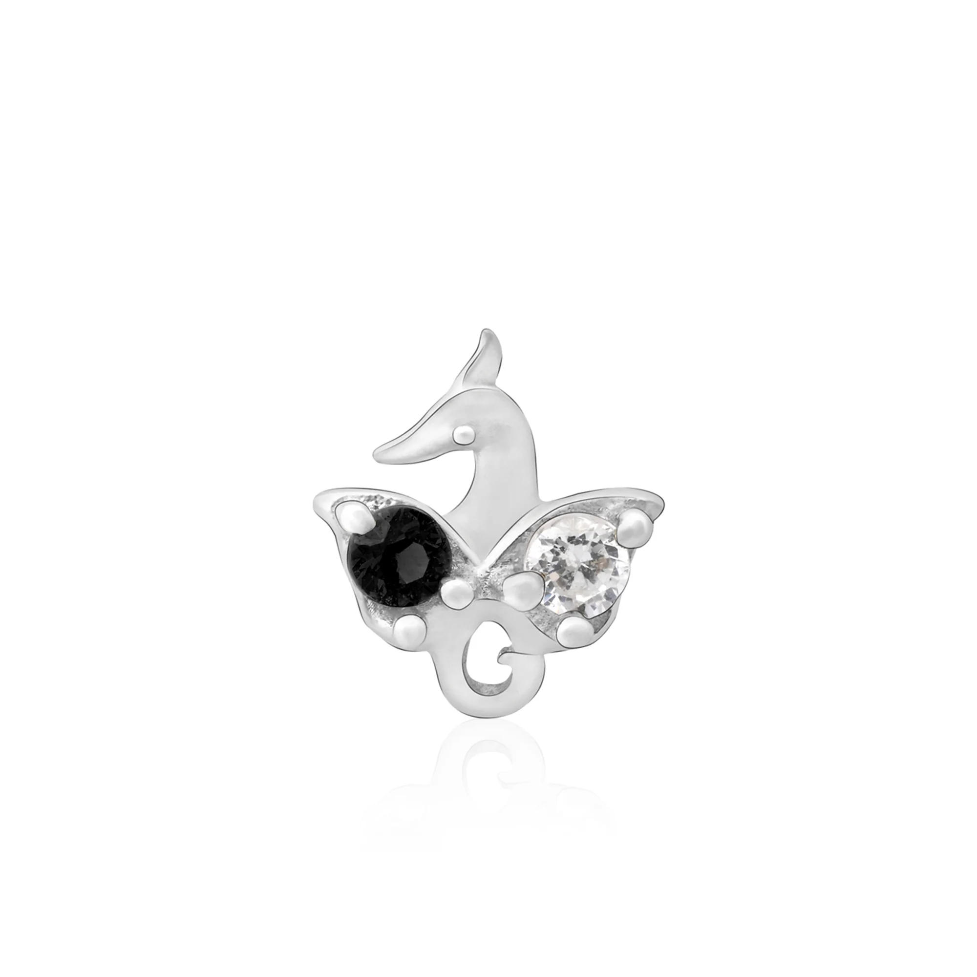 Peacock Motif Silver Nose Pin - Image 9