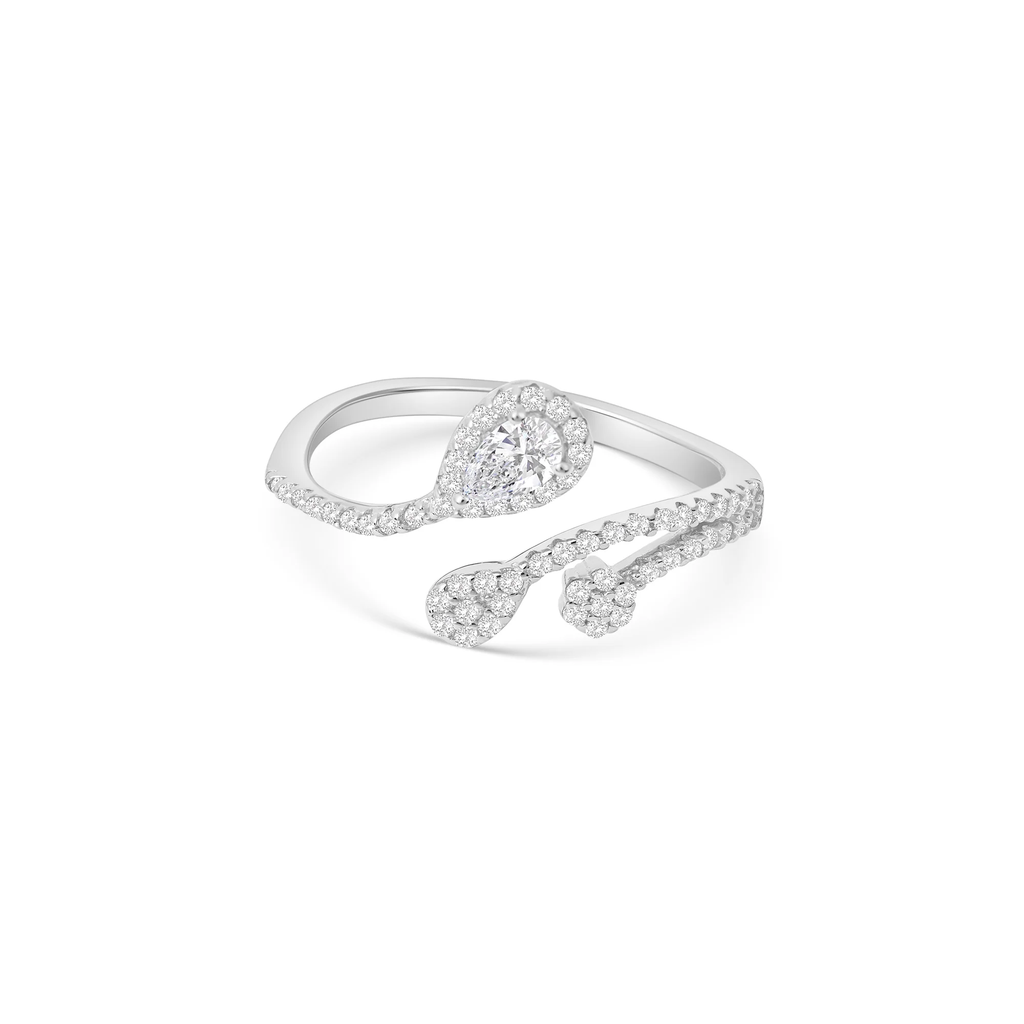 Pear Halo Wrap Ring - Image 2