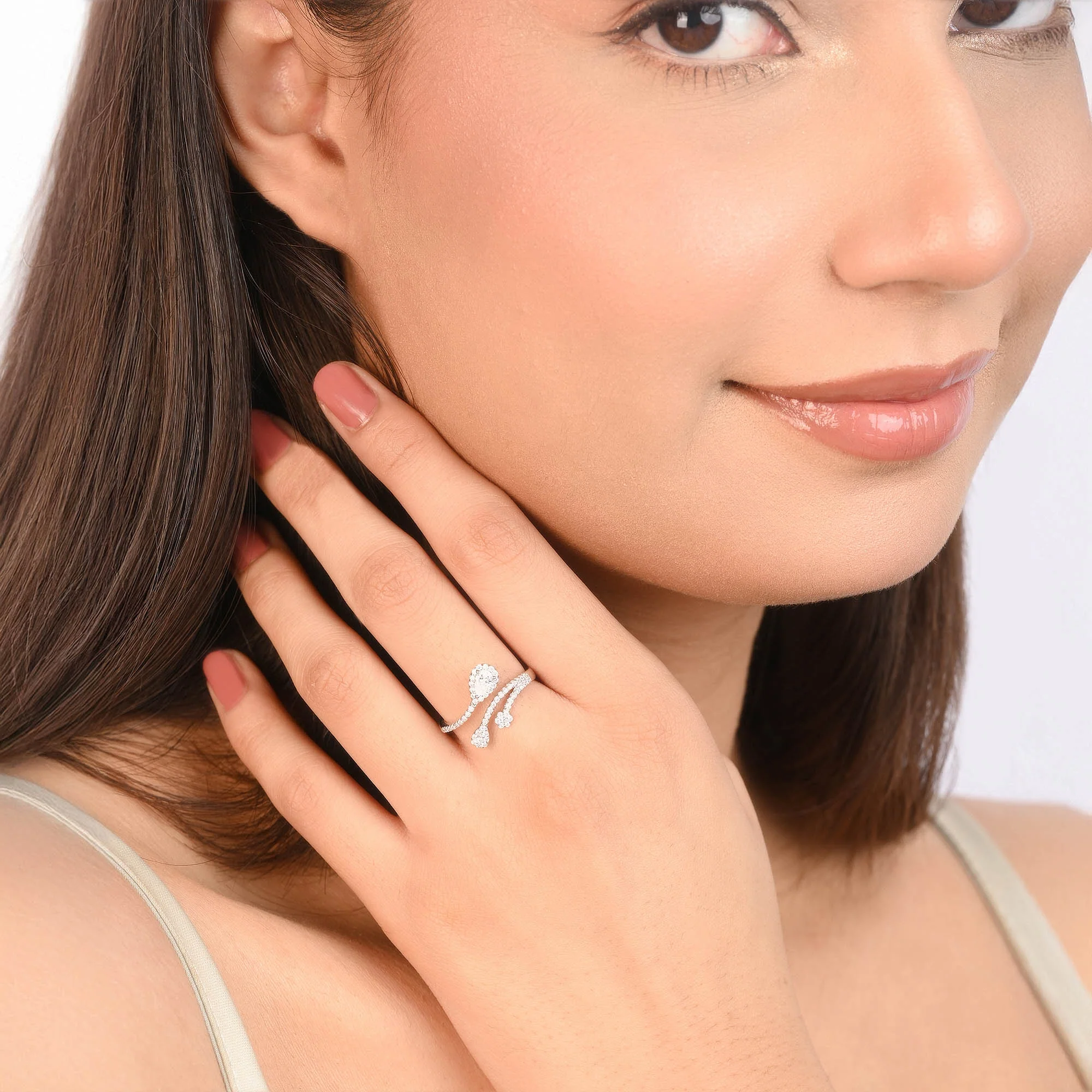 Pear Halo Wrap Ring - Image 5