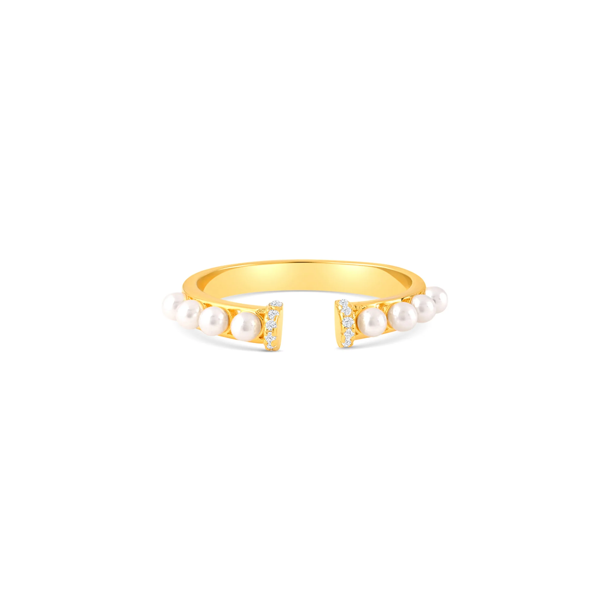 Pearl Crown Open Ring - Image 5