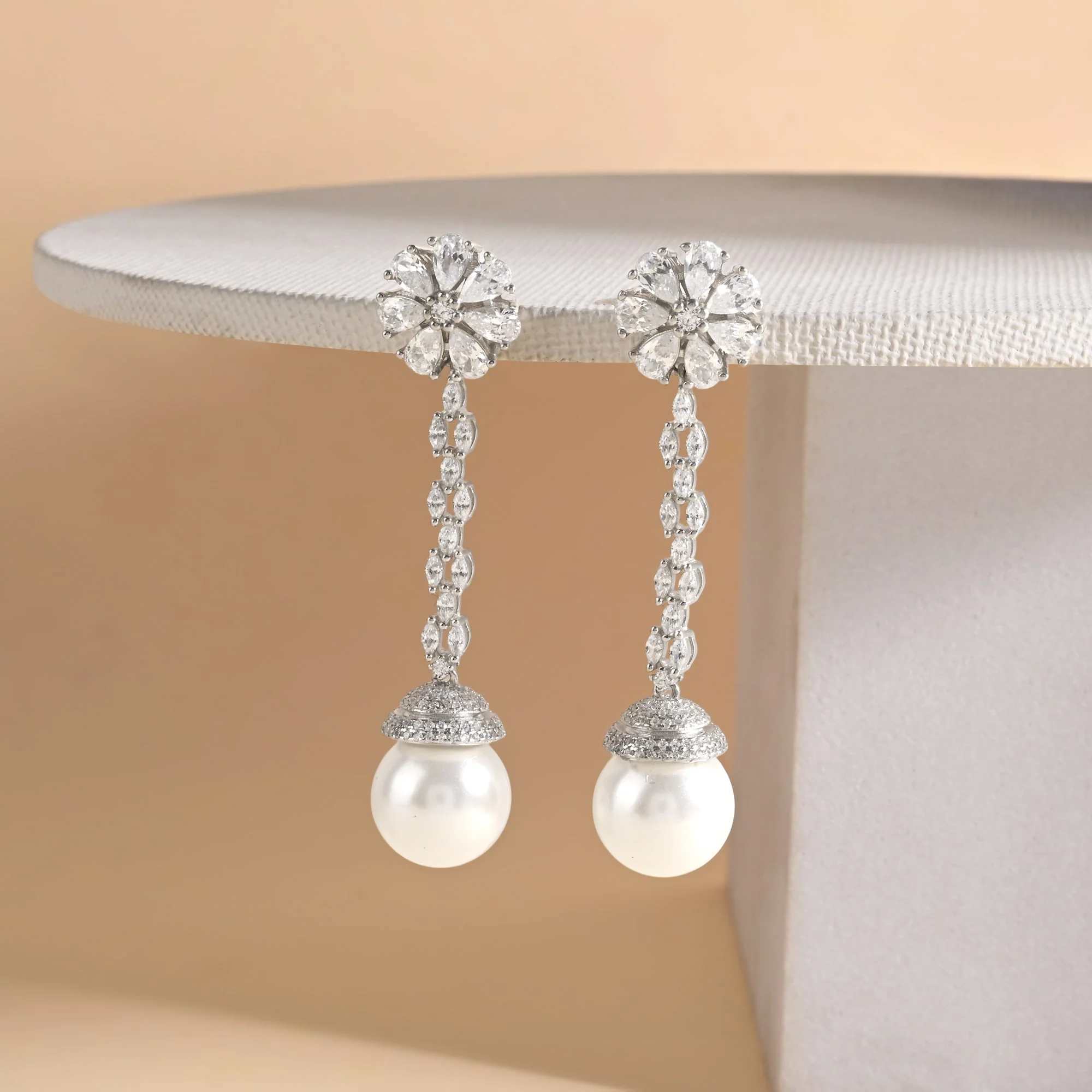 Pearl CZ Cascade Dangler - Image 3